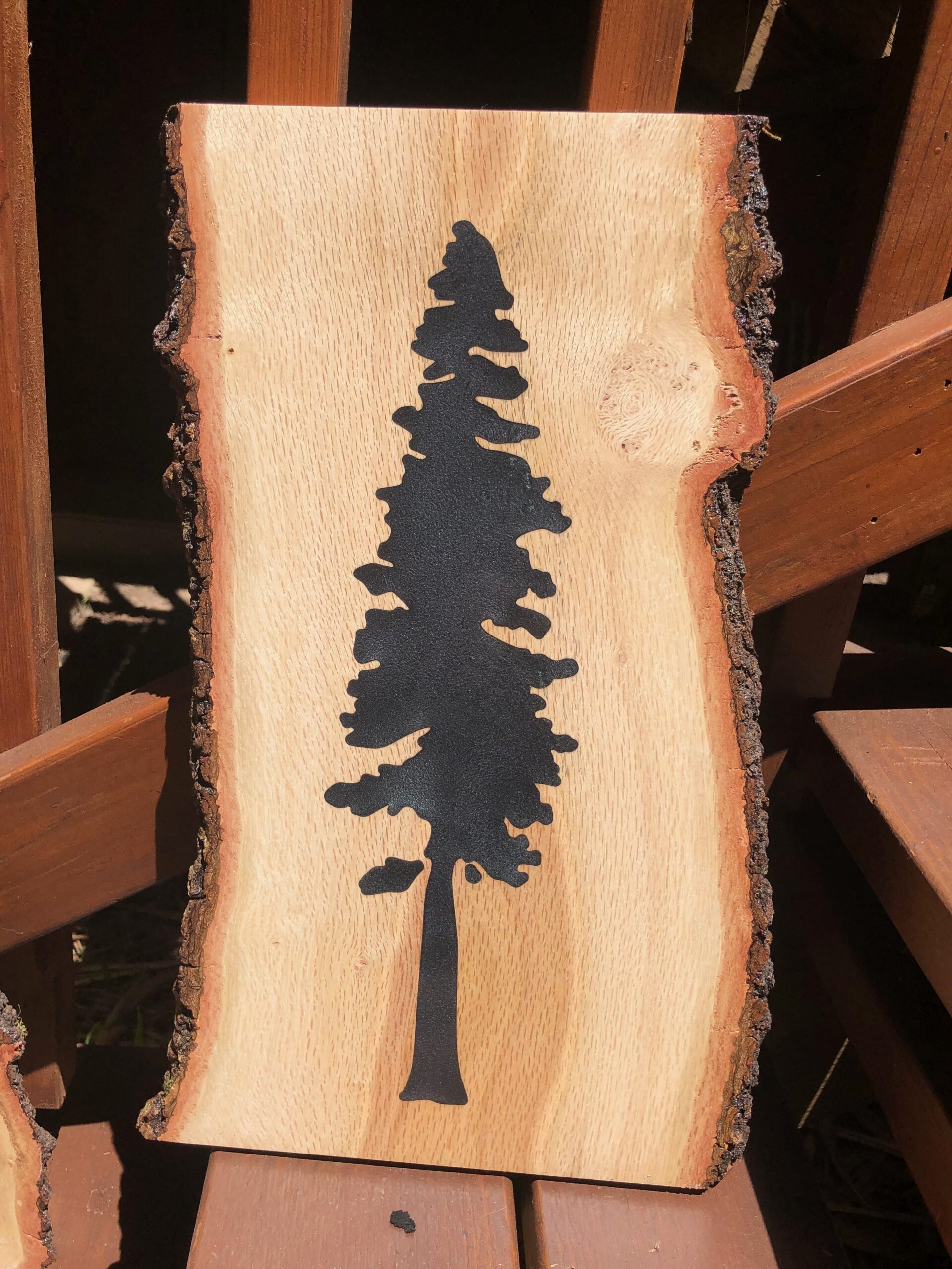 Black Epoxy Redwood Tree Wall Art