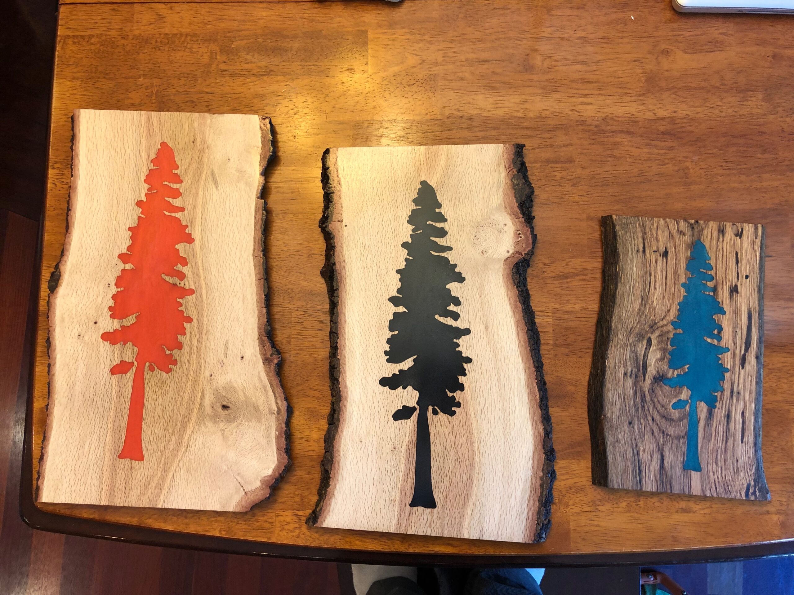 Black Epoxy Redwood Tree Wall Art - Image 2