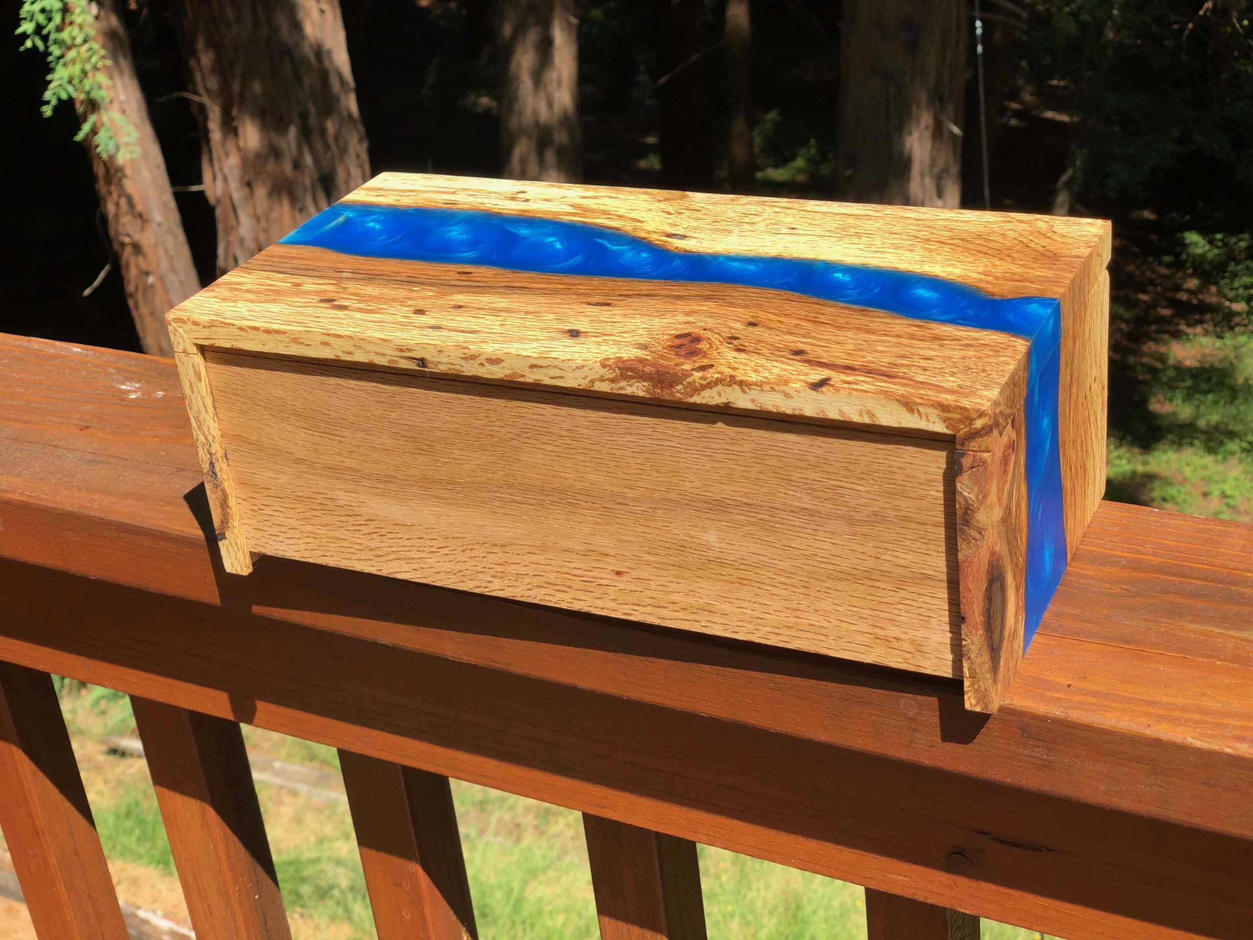 Spalted Oak Blue Waterfall Box - Image 3