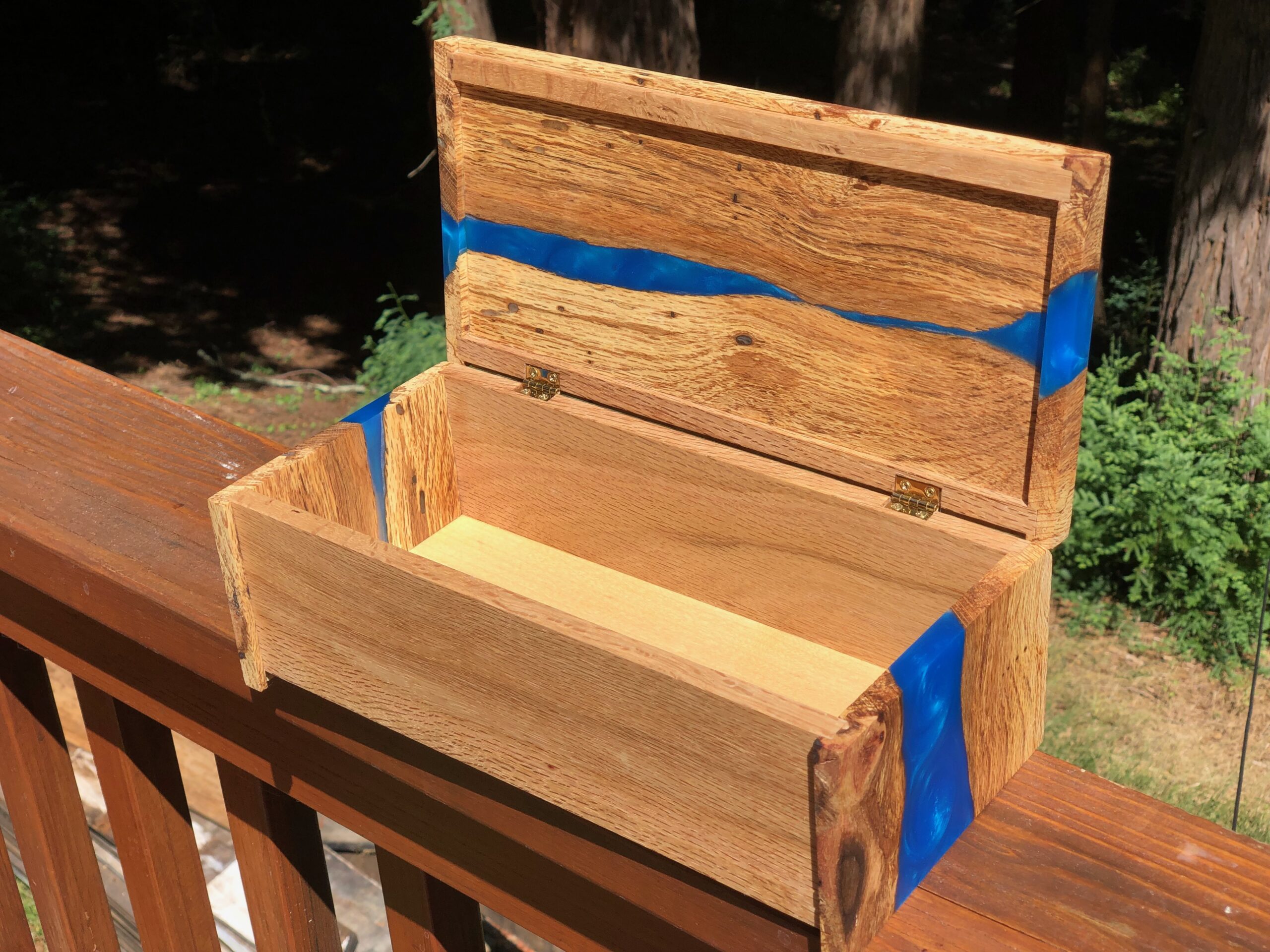 Spalted Oak Blue Waterfall Box - Image 2