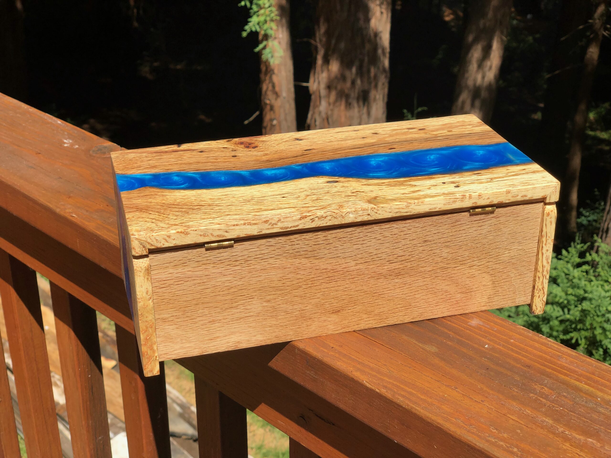Spalted Oak Blue Waterfall Box - Image 5