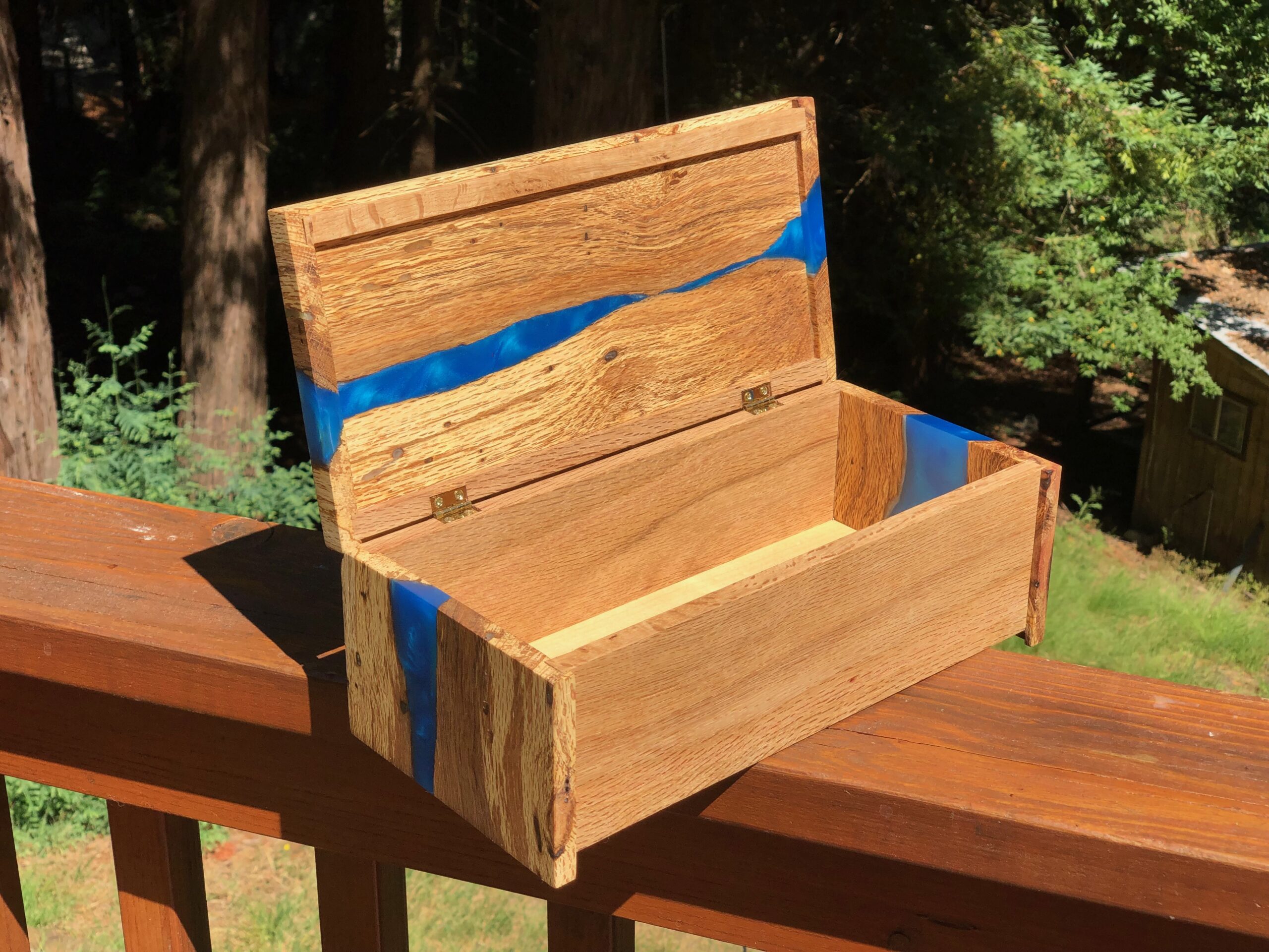 Spalted Oak Blue Waterfall Box - Image 6