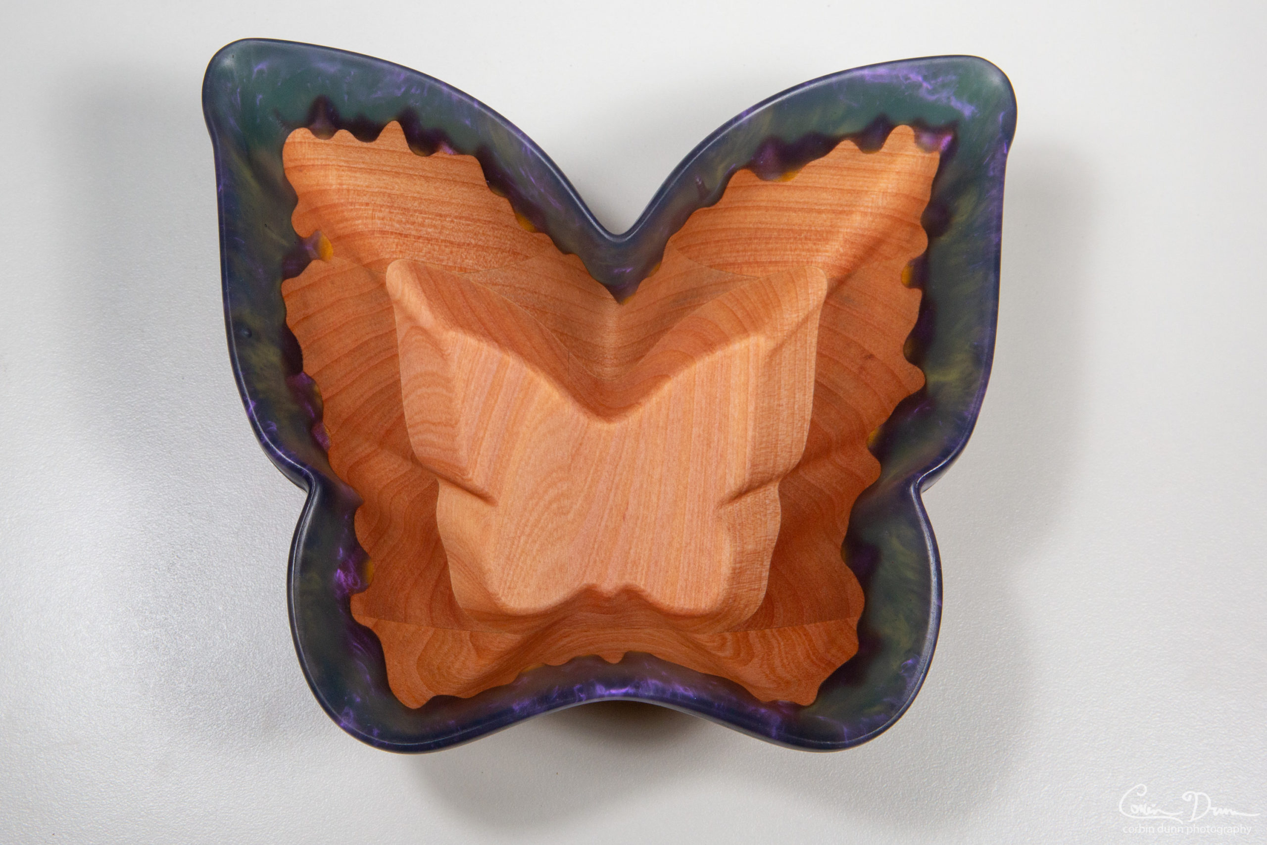 Butterfly Bowl - Madrone with Purple Epoxy Drips - Image 2