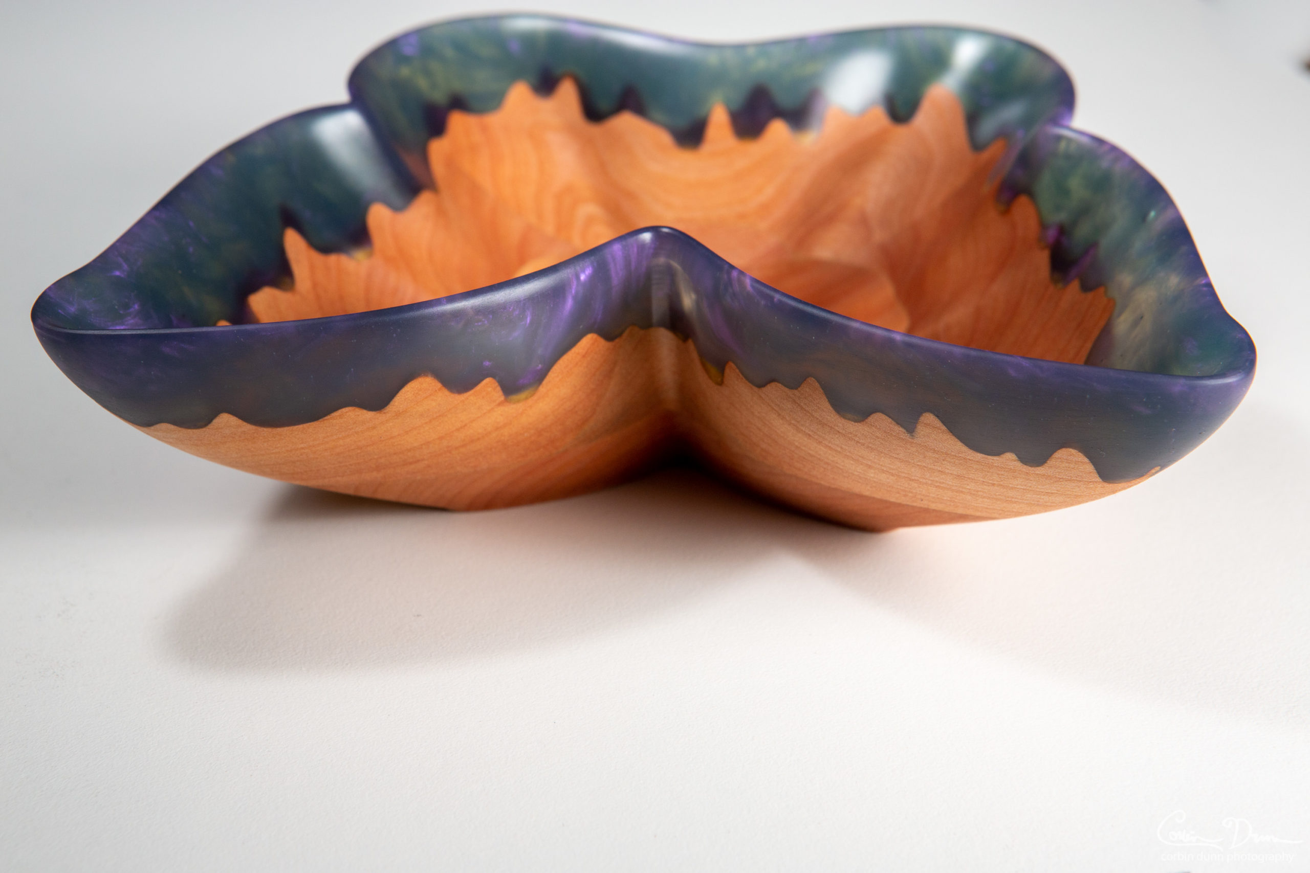 Butterfly Bowl - Madrone with Purple Epoxy Drips - Image 3