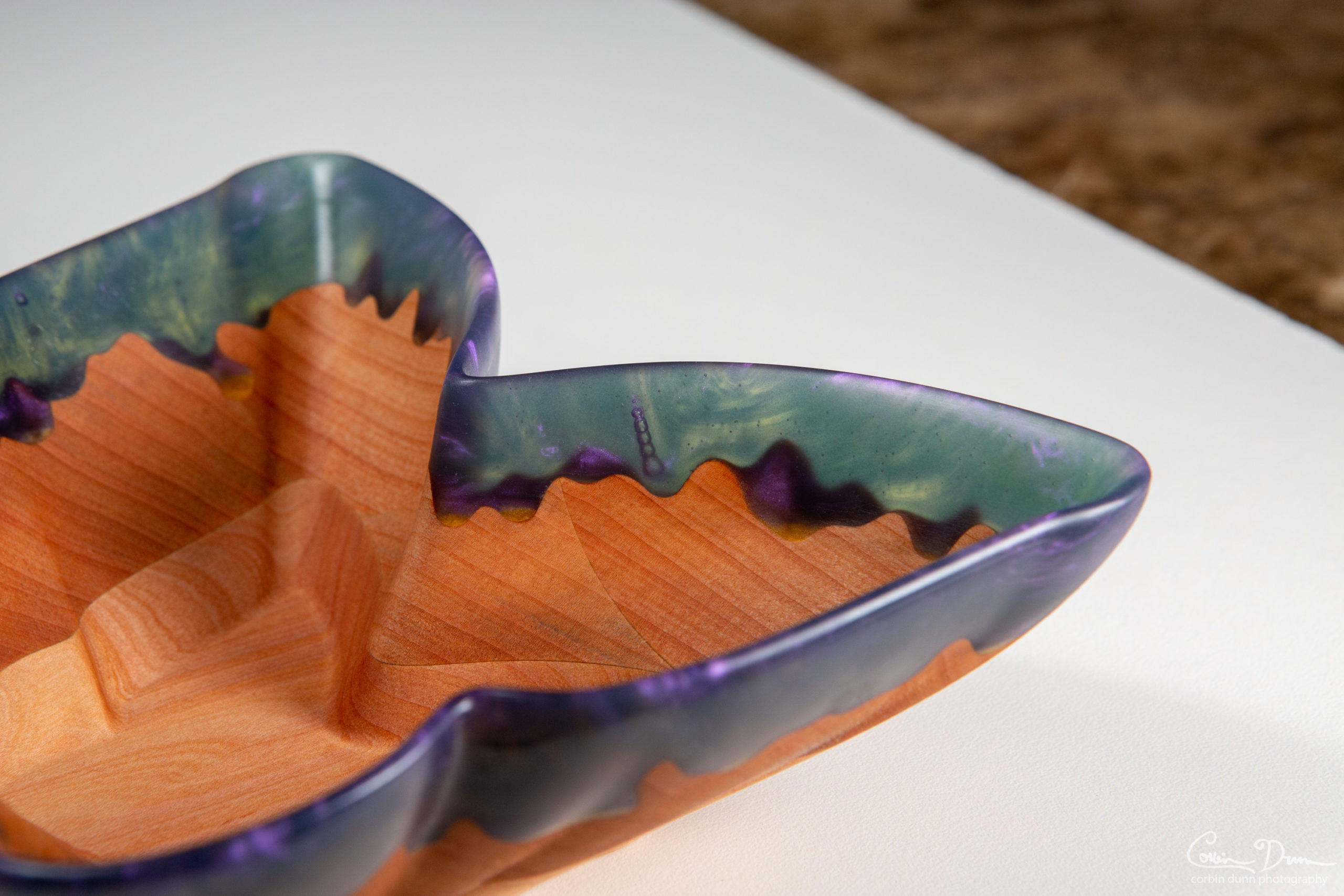 Butterfly Bowl - Madrone with Purple Epoxy Drips - Image 4