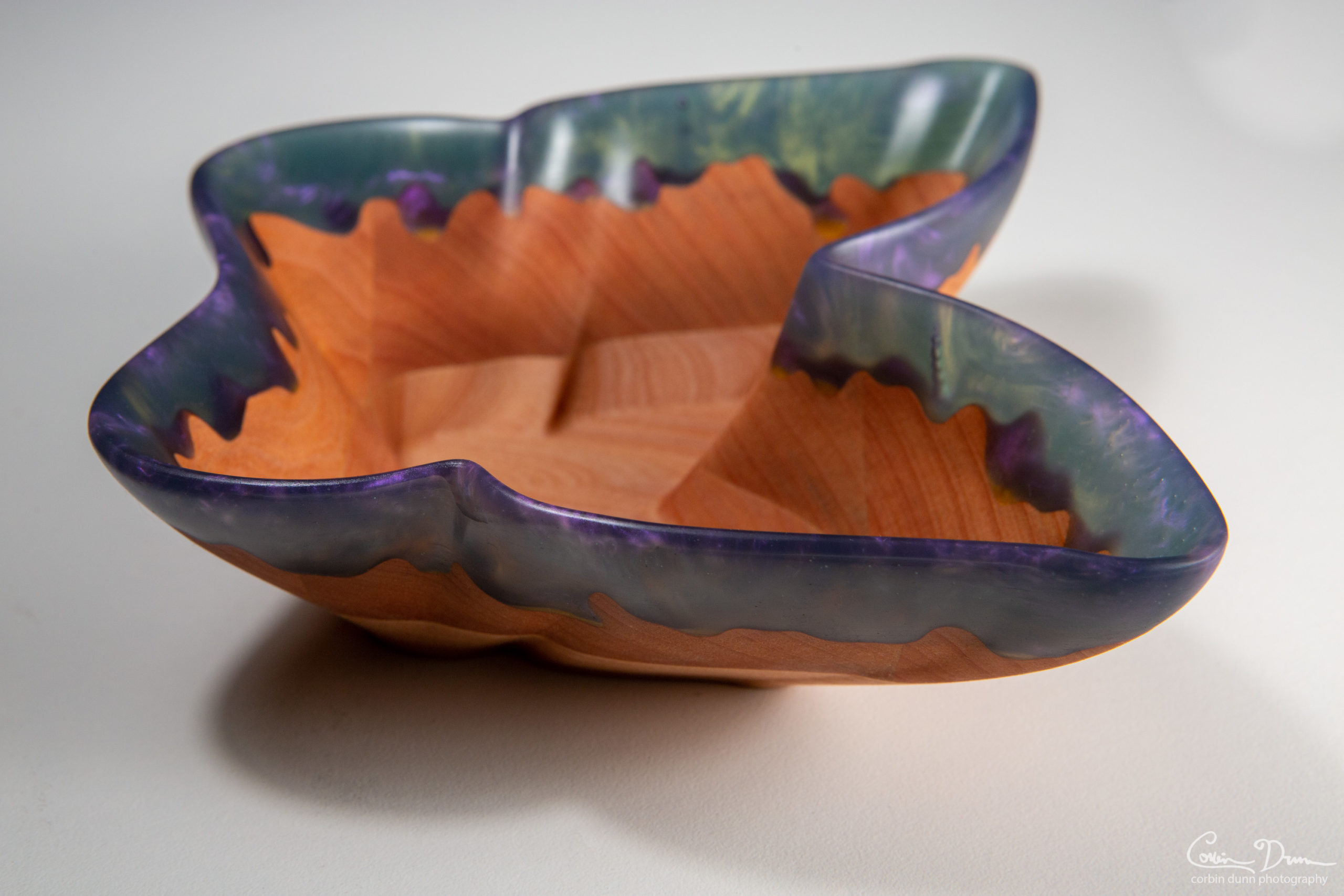 Butterfly Bowl - Madrone with Purple Epoxy Drips - Image 5