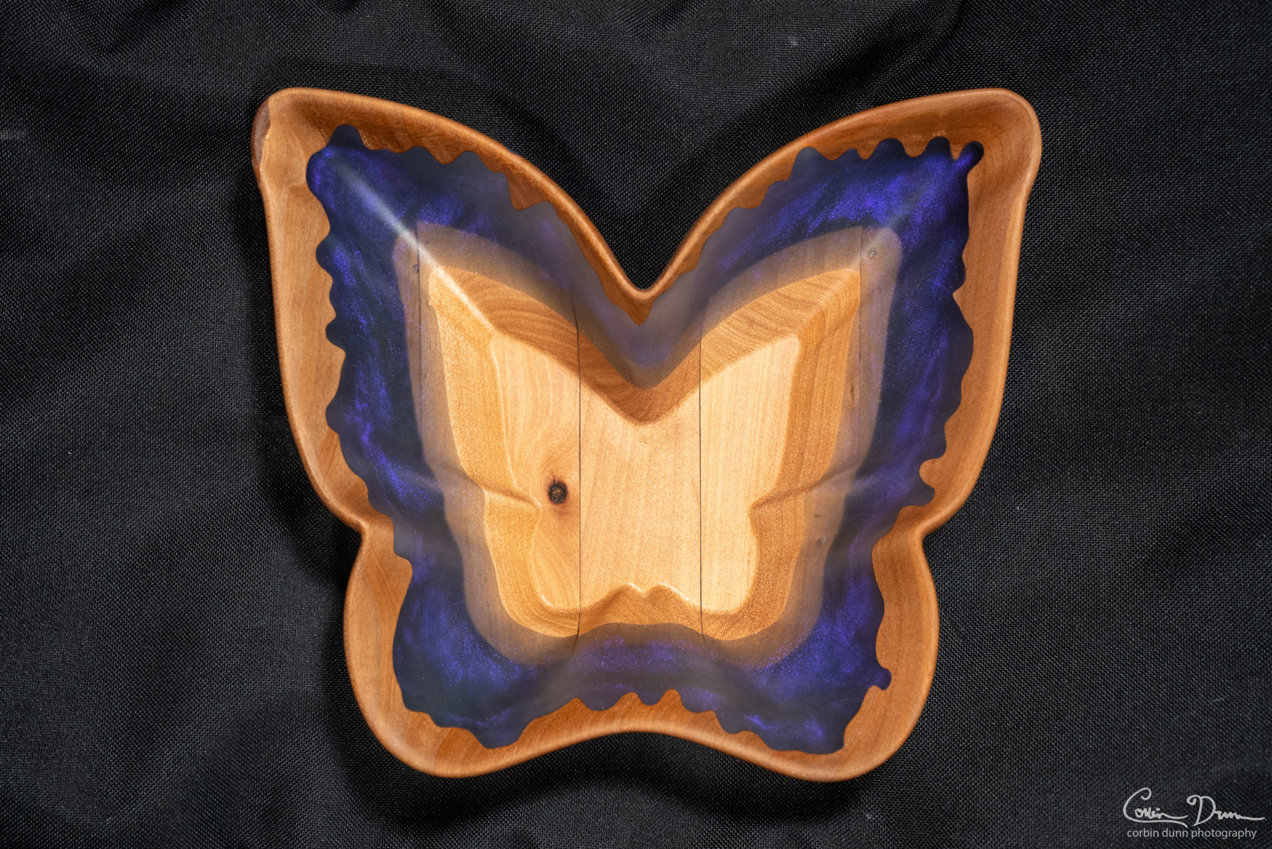 Butterfly Bowl - Translucent Purple with Madrone Bottom & Drips