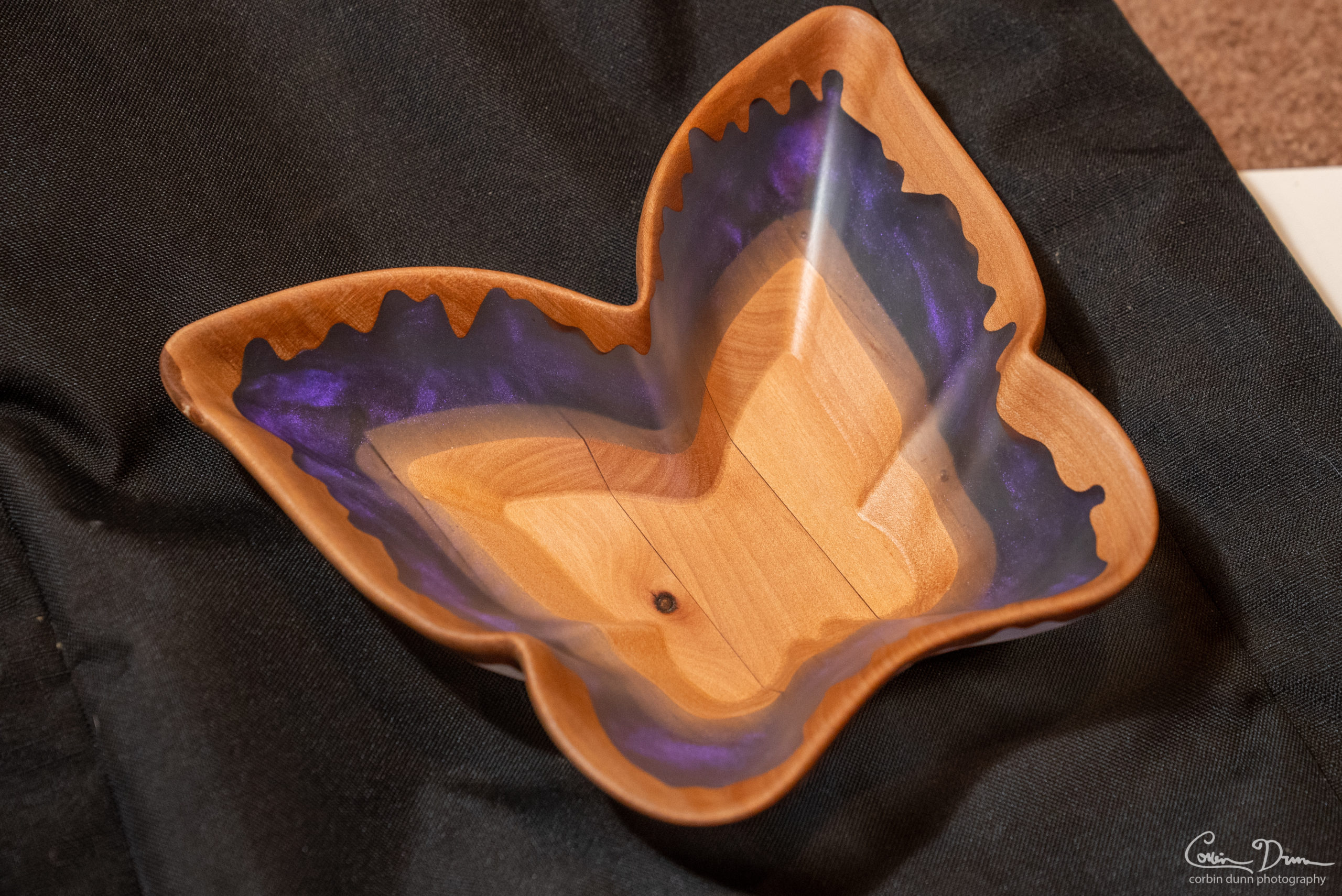 Butterfly Bowl - Translucent Purple with Madrone Bottom & Drips - Image 3