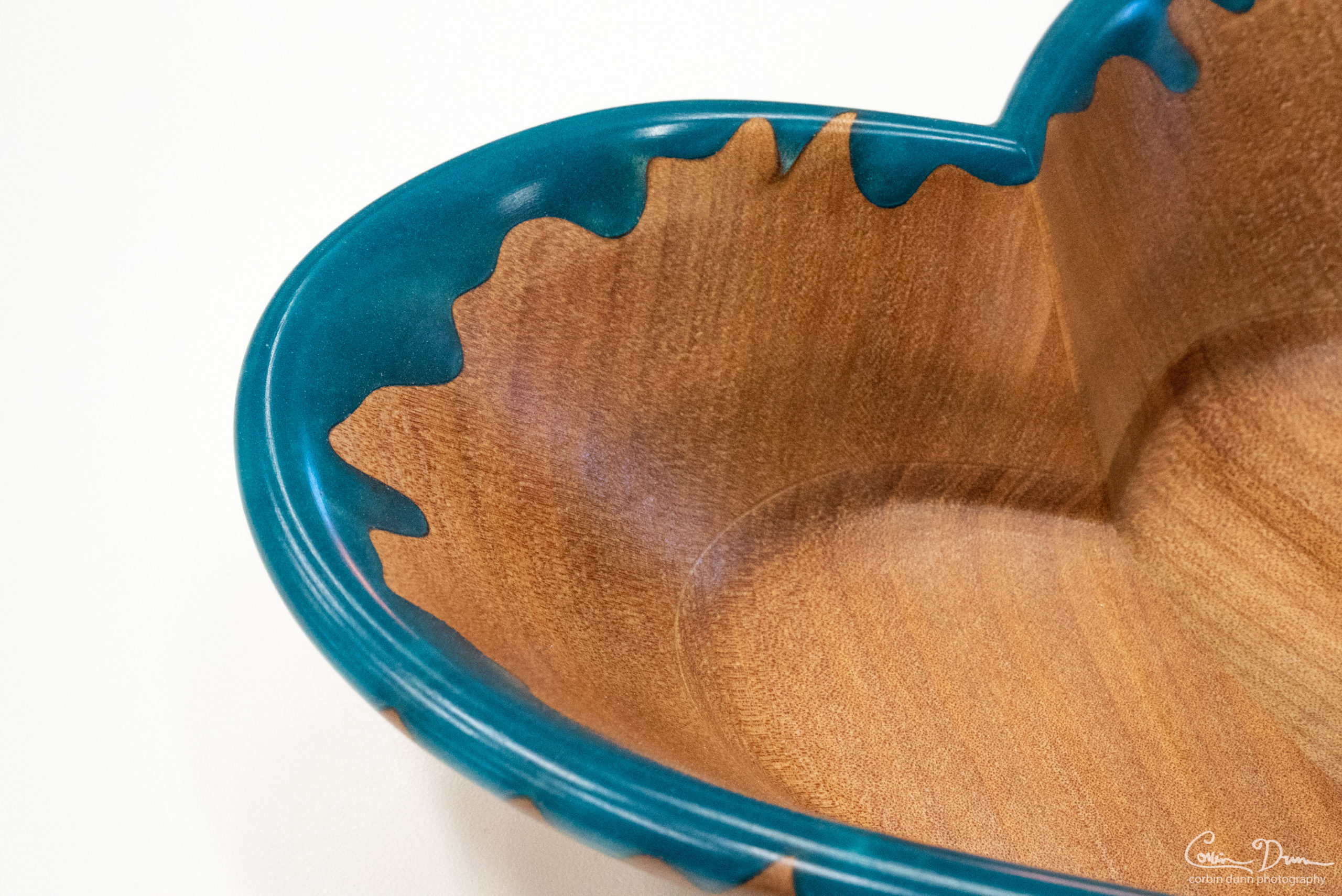 Heart Bowl - Madrone with Bora Bora Blue - Image 4