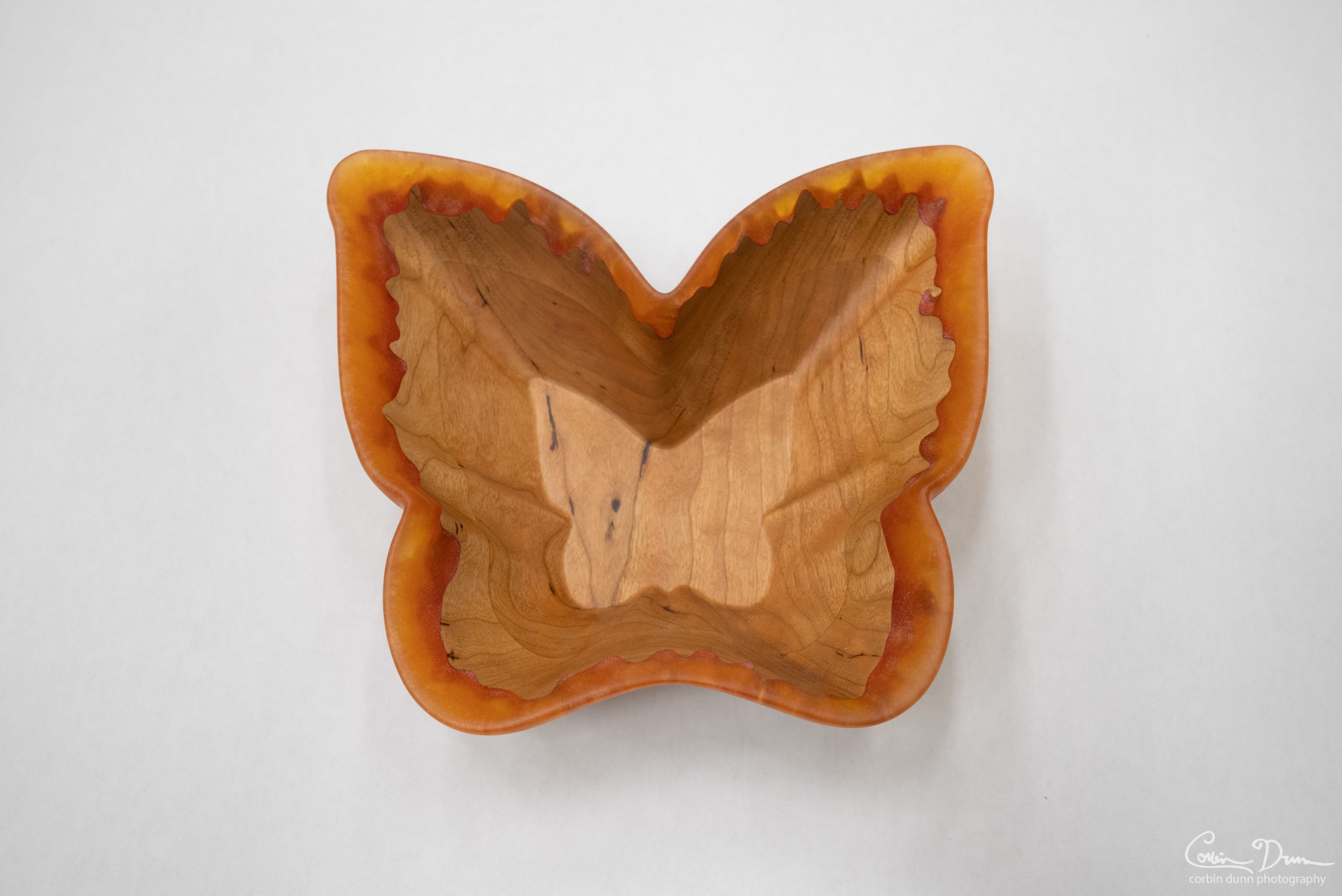 Butterfly Bowl - Cherry with Lava Shimmer Epoxy