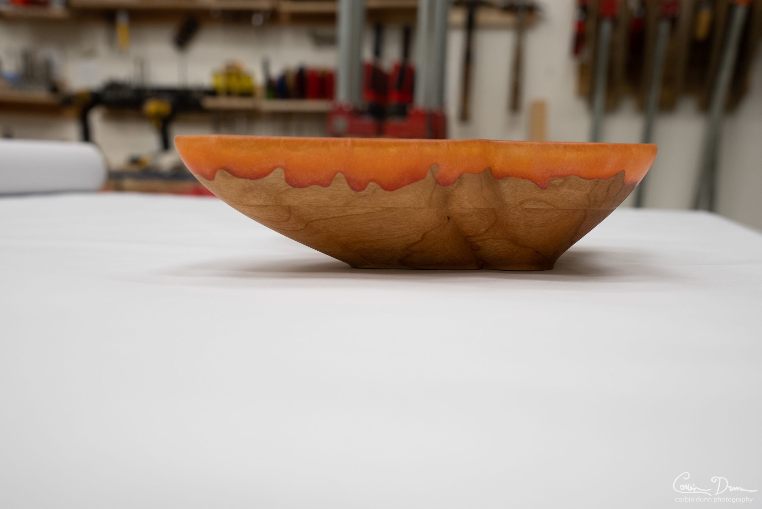 Butterfly Bowl - Cherry with Lava Shimmer Epoxy - Image 6