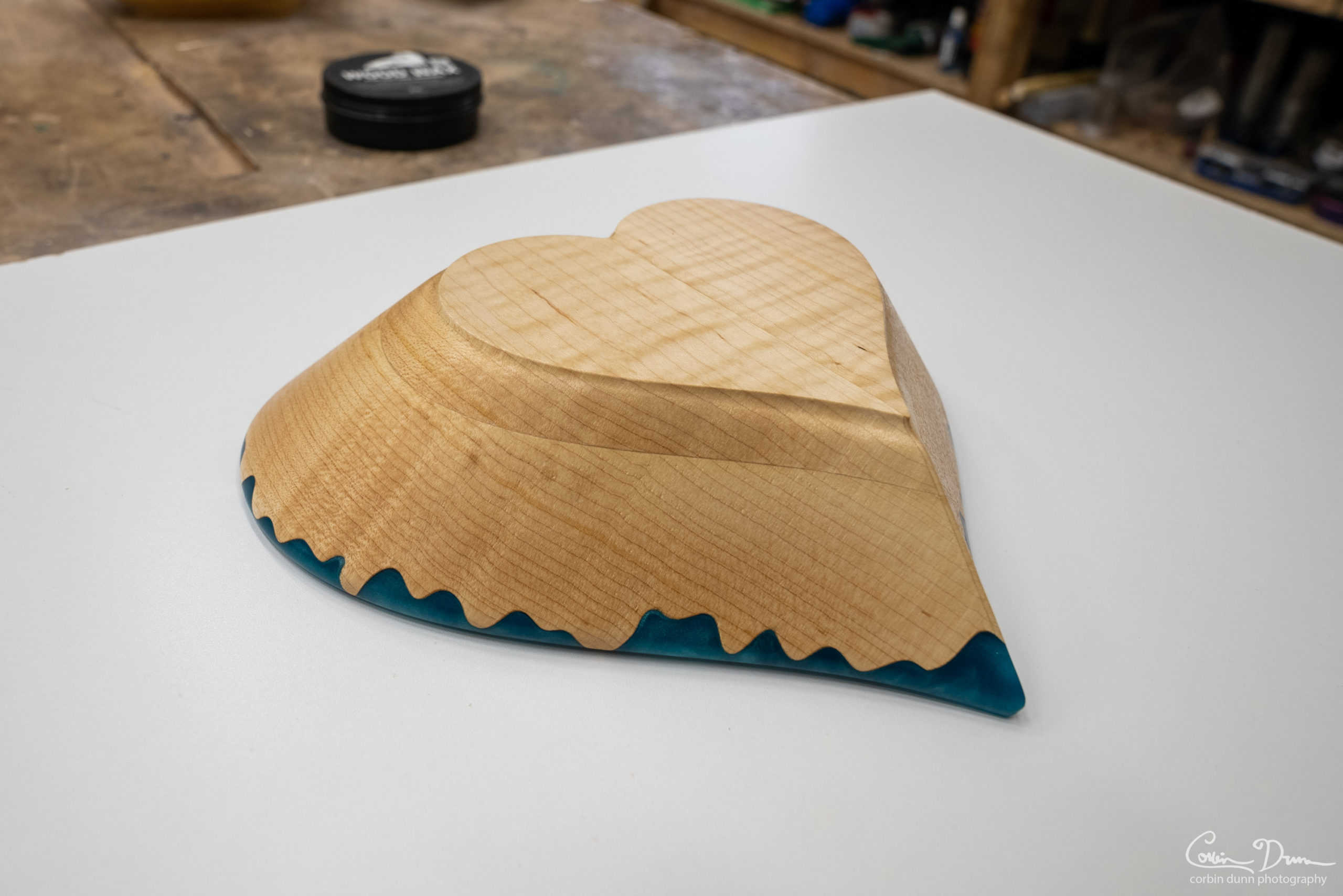 Heart Bowl - Maple with Bora Bora Blue - Image 4