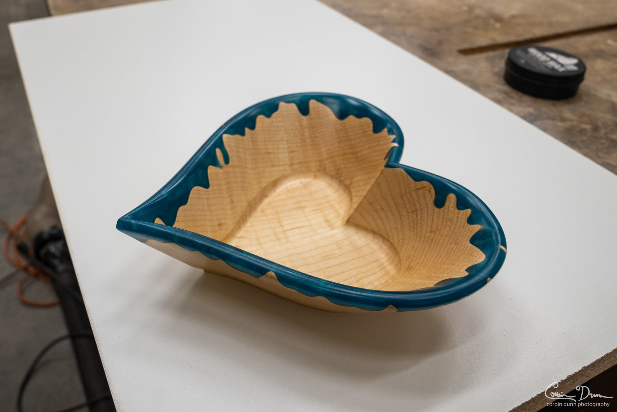 Heart Bowl - Maple with Bora Bora Blue - Image 3