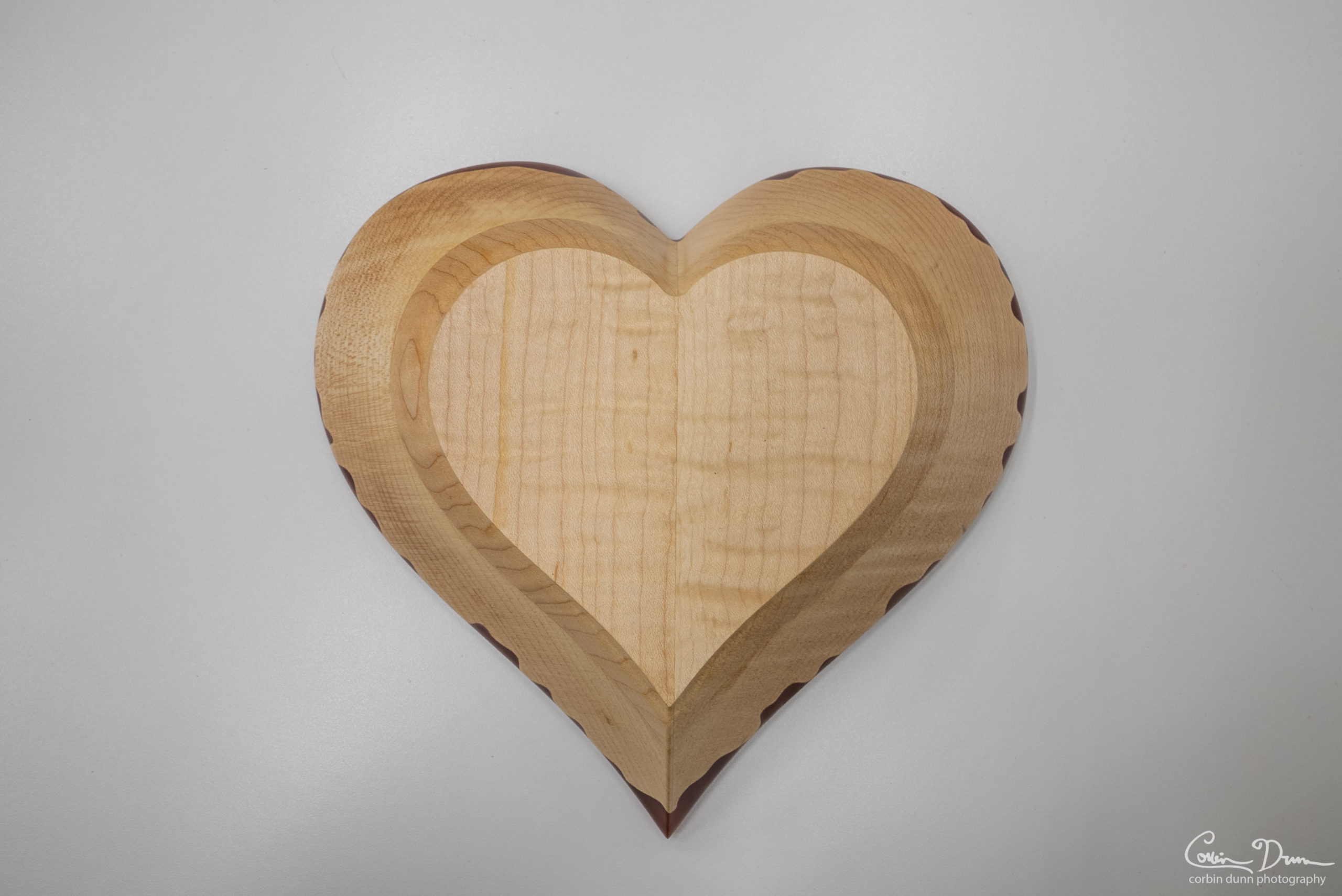 Heart Bowl - Maple Wood Bowl with Dark Red (Dragons Breath) - Image 6