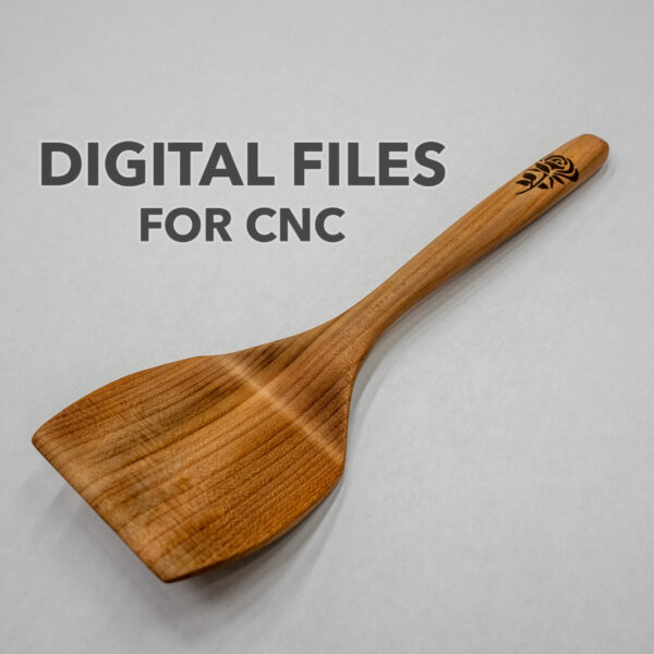 Spatula with Wood Inlay - CNC Plans - Vectric VCarve file, PDF directions, and STL Model