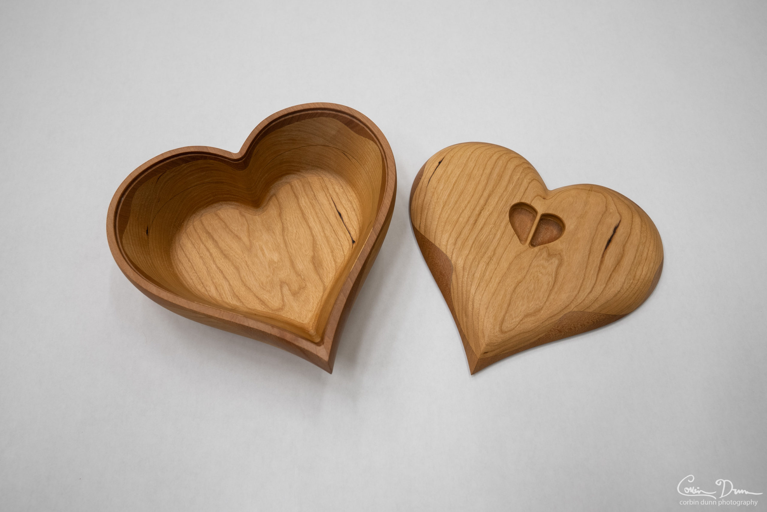 Heart Box - Cherry Wood Box with Madrone Wave - Image 4