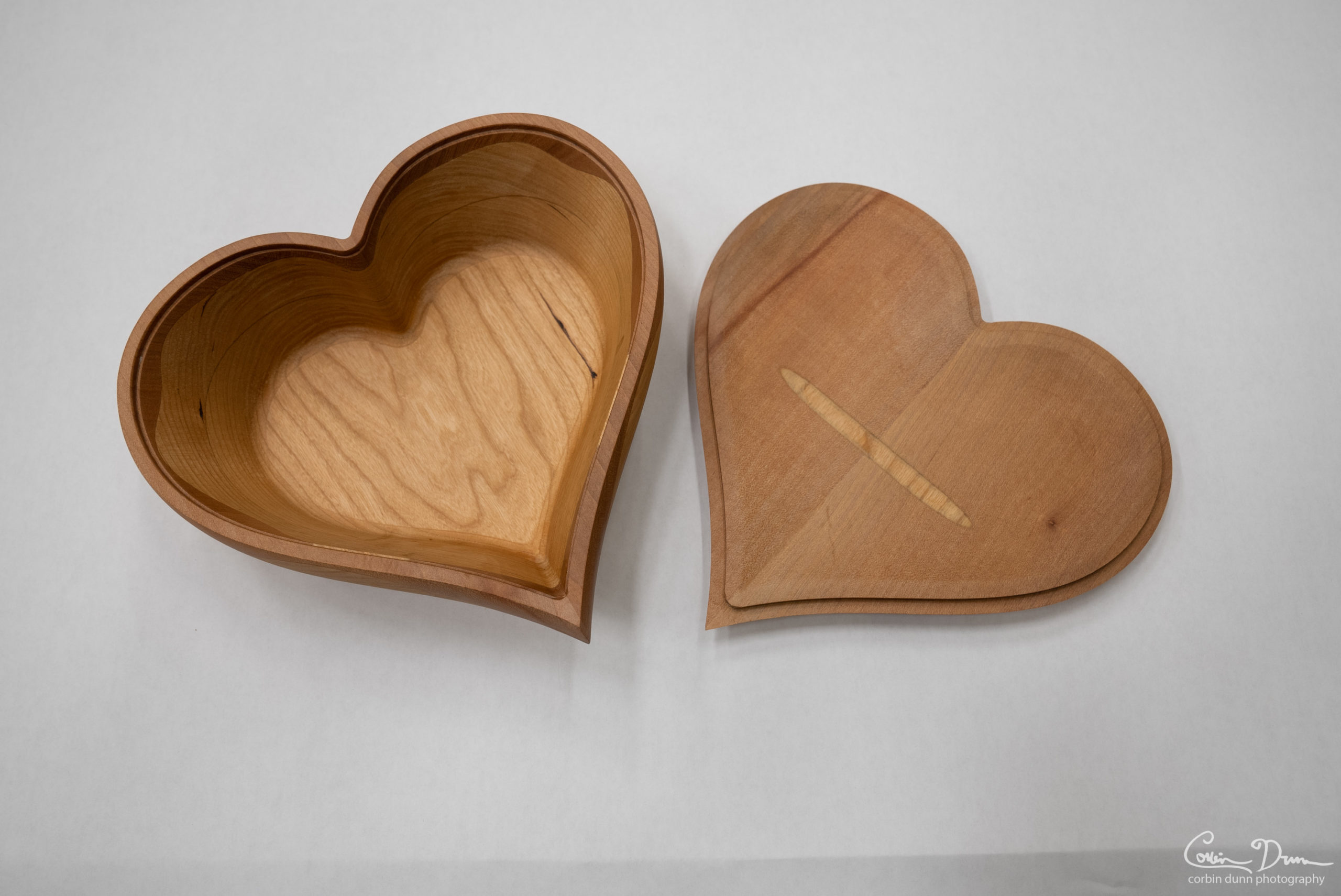 Heart Box - Cherry Wood Box with Madrone Wave - Image 8