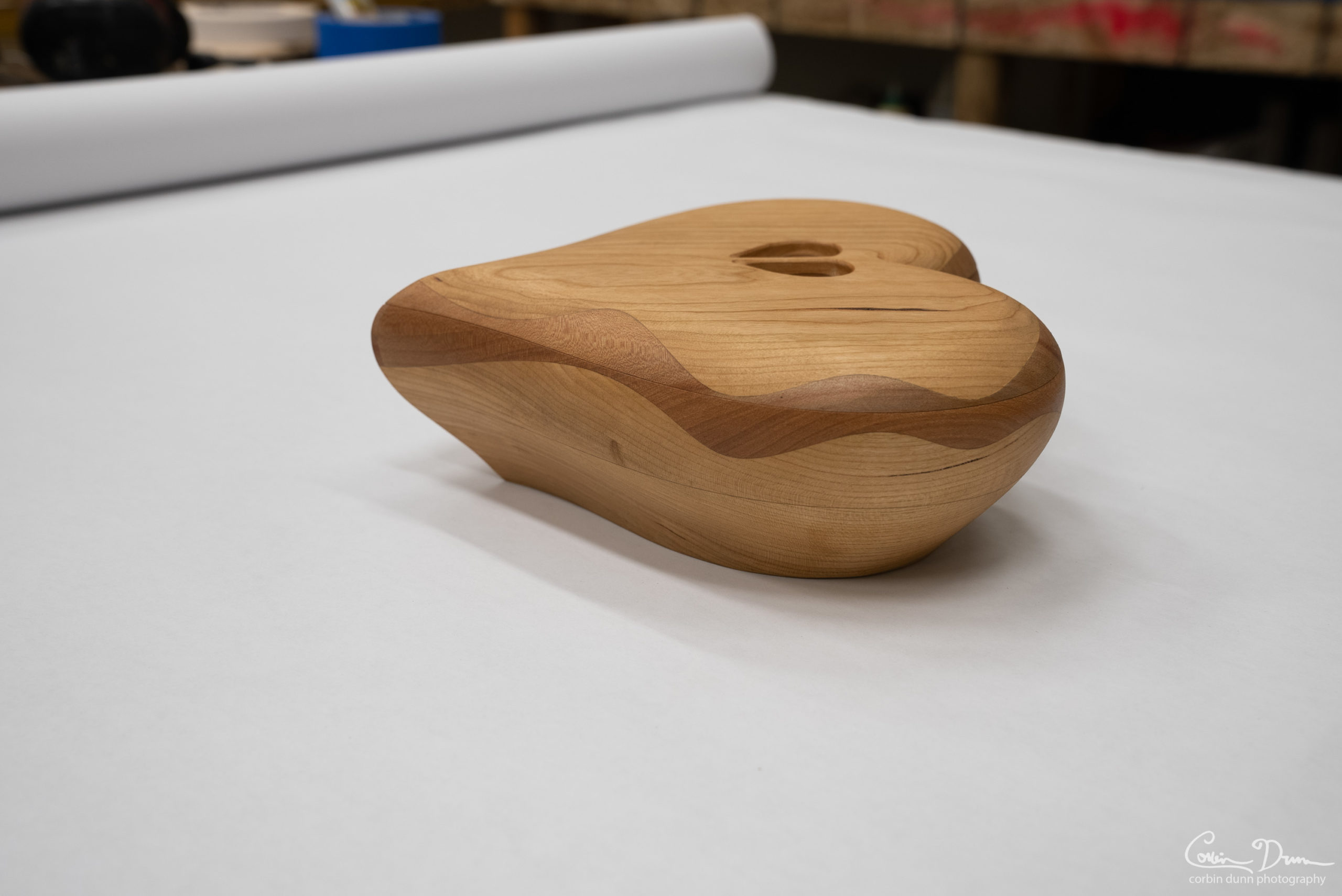 Heart Box - Cherry Wood Box with Madrone Wave - Image 7