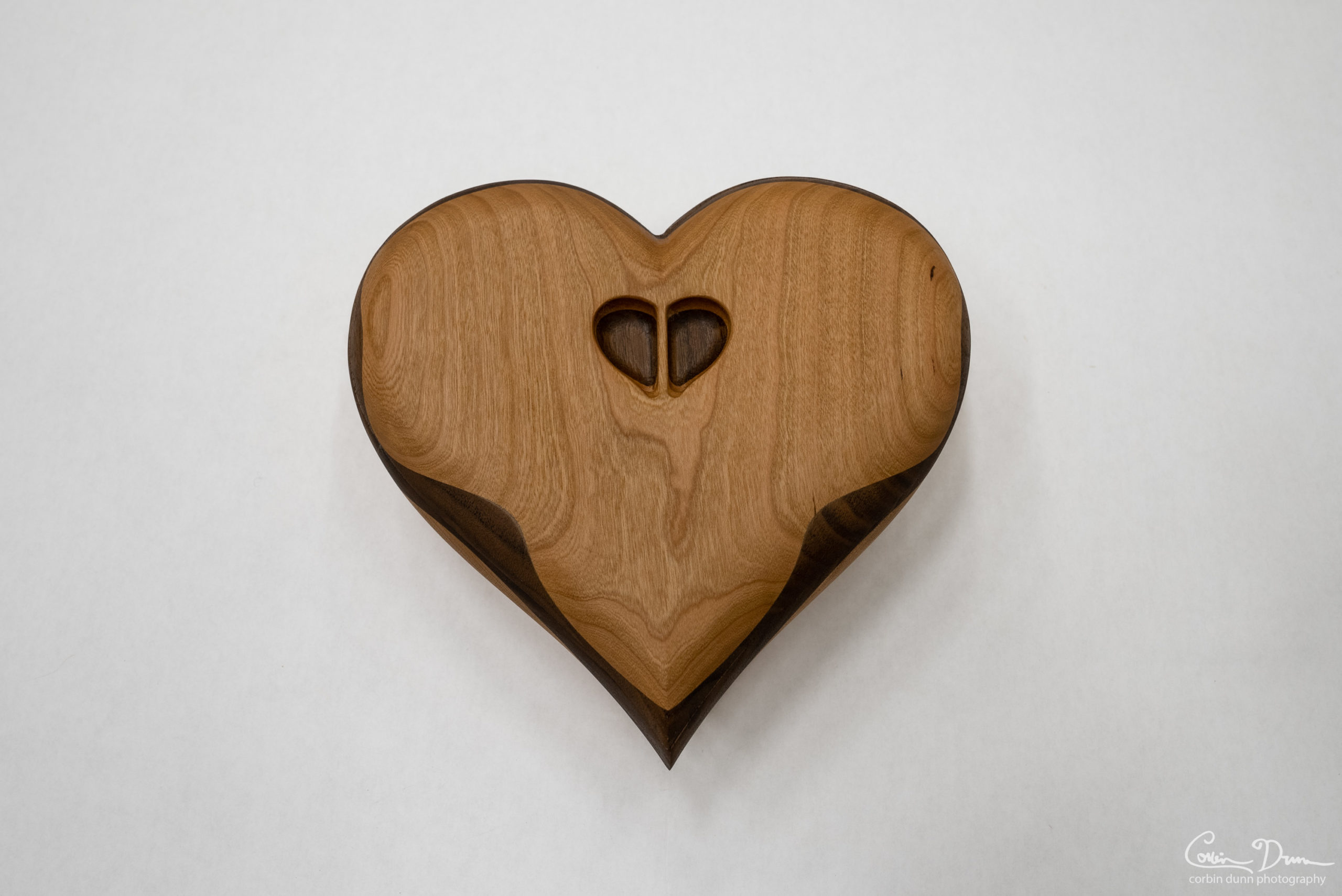 Heart Box - Cherry Wood with Black Walnut Middle Wood Wave - Jewelry Box - Image 2