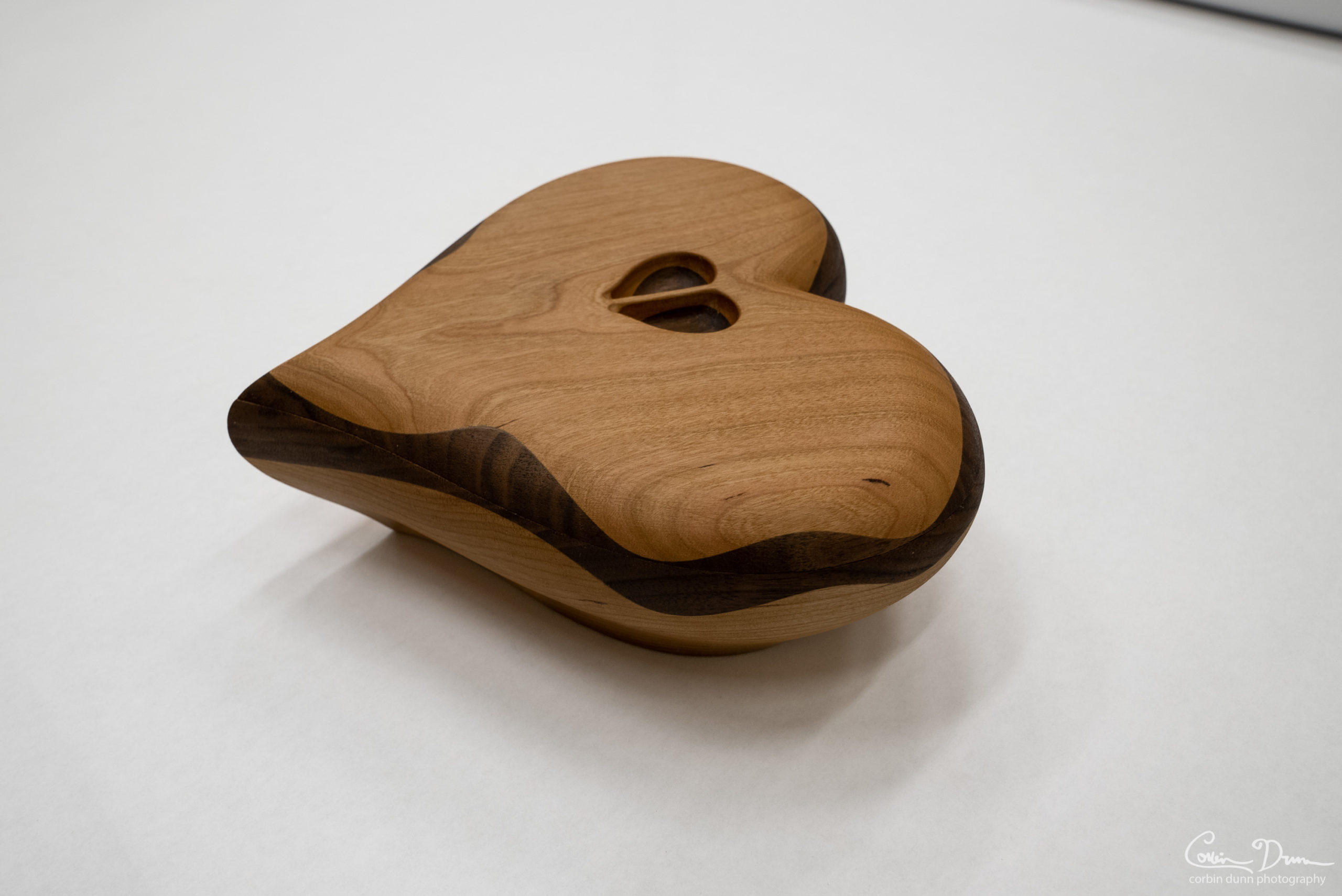 Heart Box - Cherry Wood with Black Walnut Middle Wood Wave - Jewelry Box - Image 5