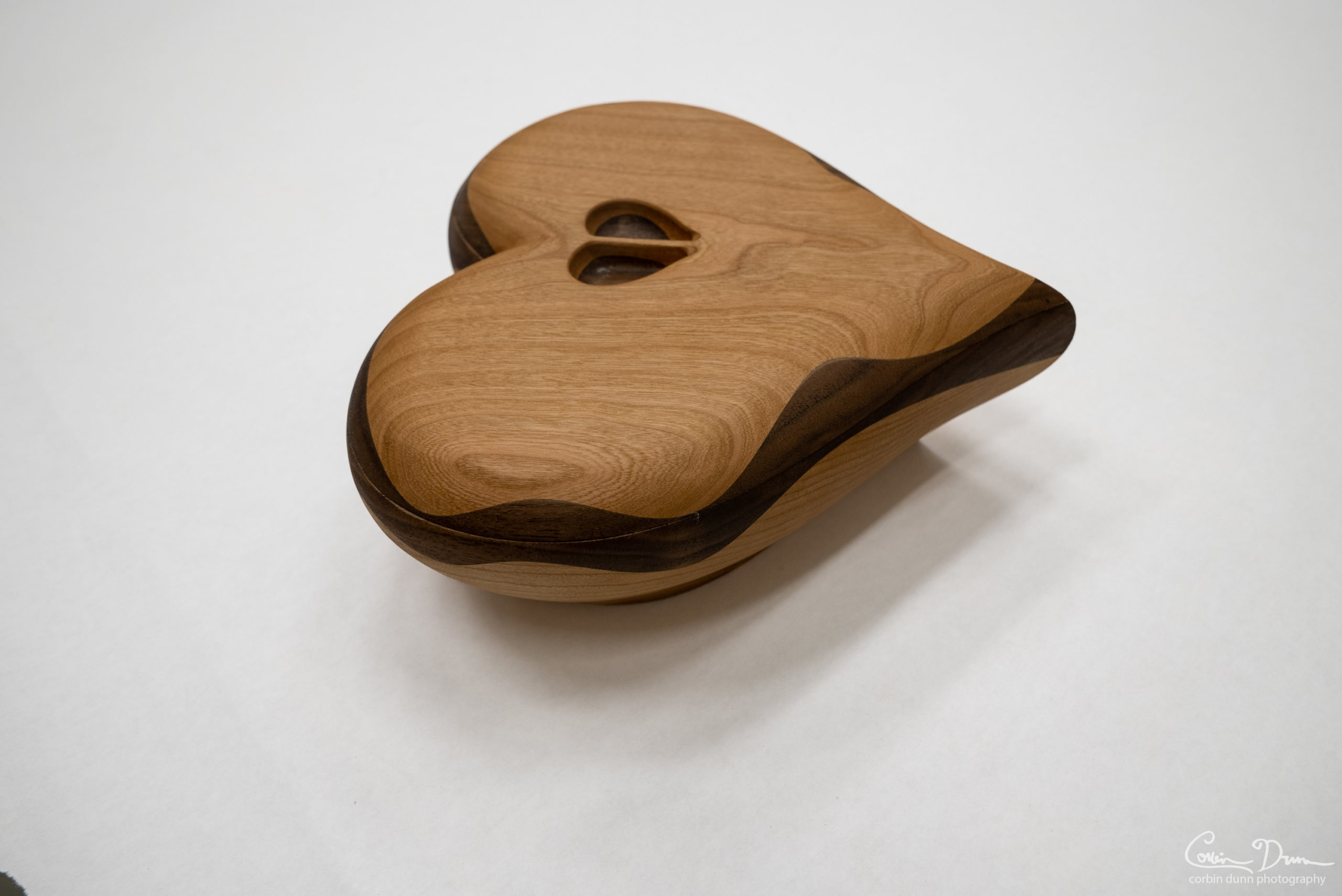 Heart Box - Cherry Wood with Black Walnut Middle Wood Wave - Jewelry Box - Image 6