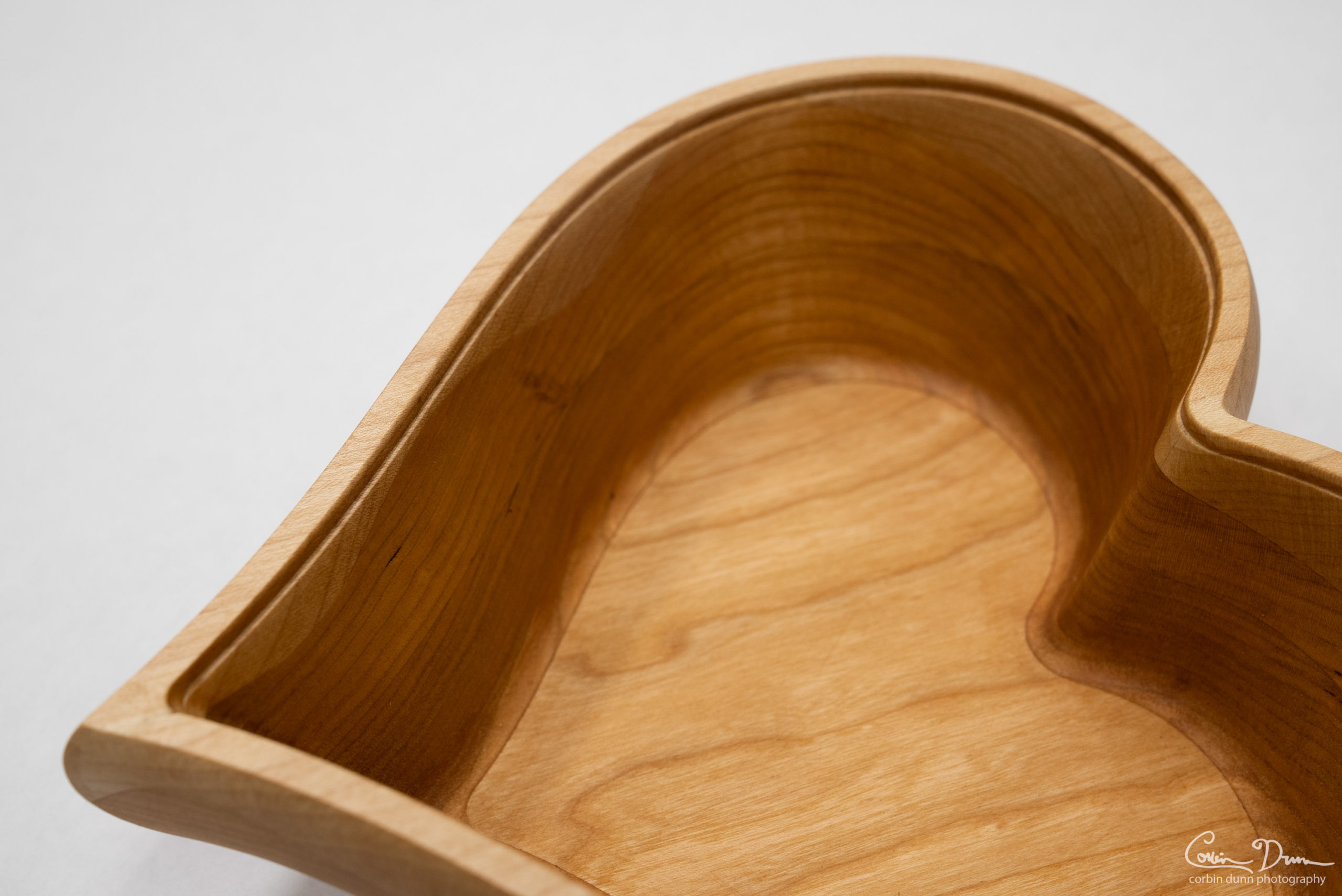 Heart Box - Cherry Wood with Maple Top Lid and Wave in the Middle - Image 9