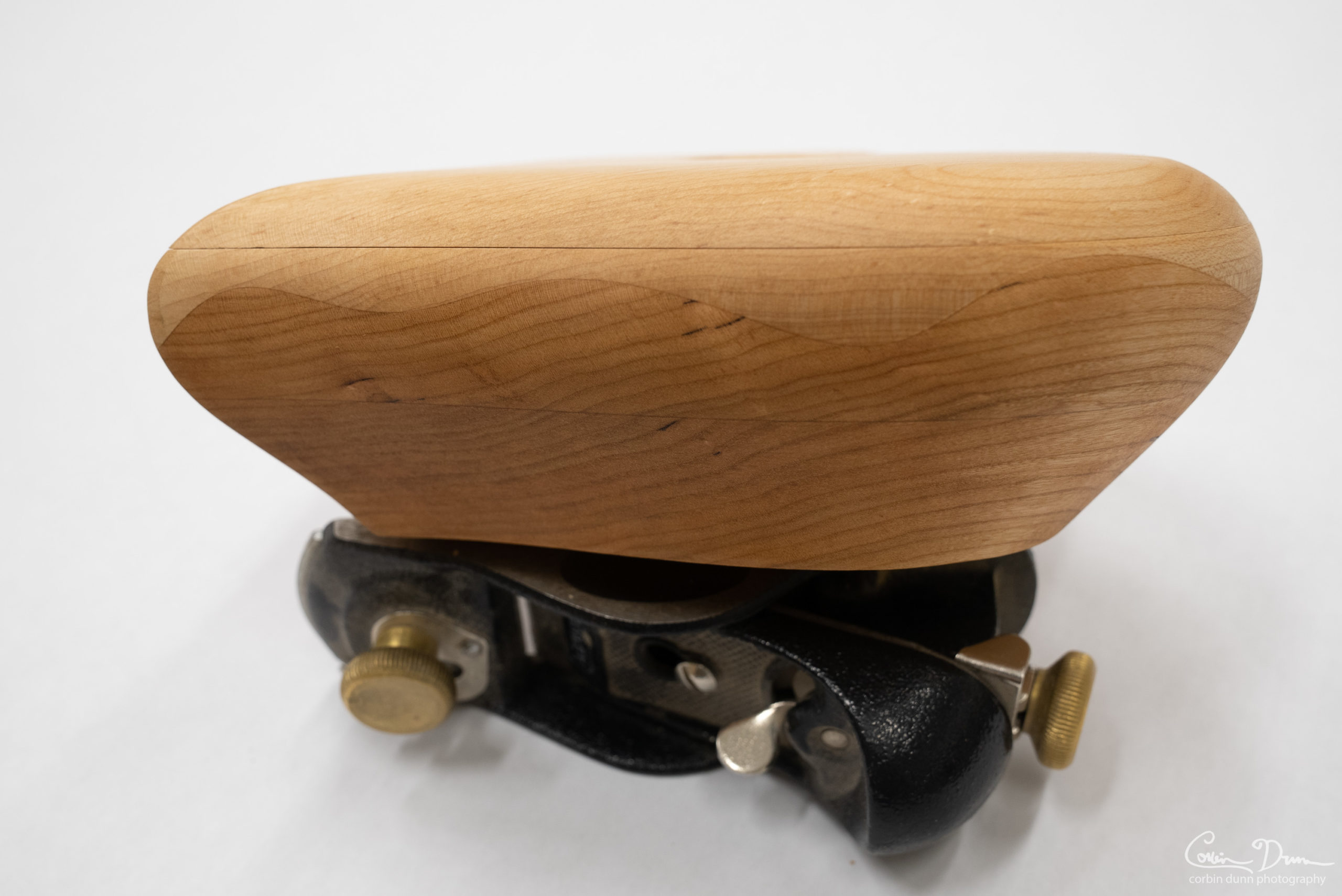 Heart Box - Cherry Wood with Maple Top Lid and Wave in the Middle - Image 4