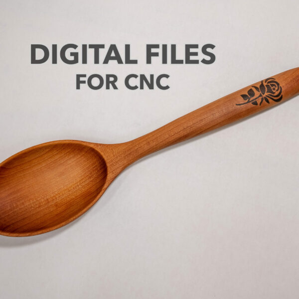 Spoon with Wood Inlay - CNC Plans - Vectric VCarve, Autodesk Fusion, PDF directions, and STL Model