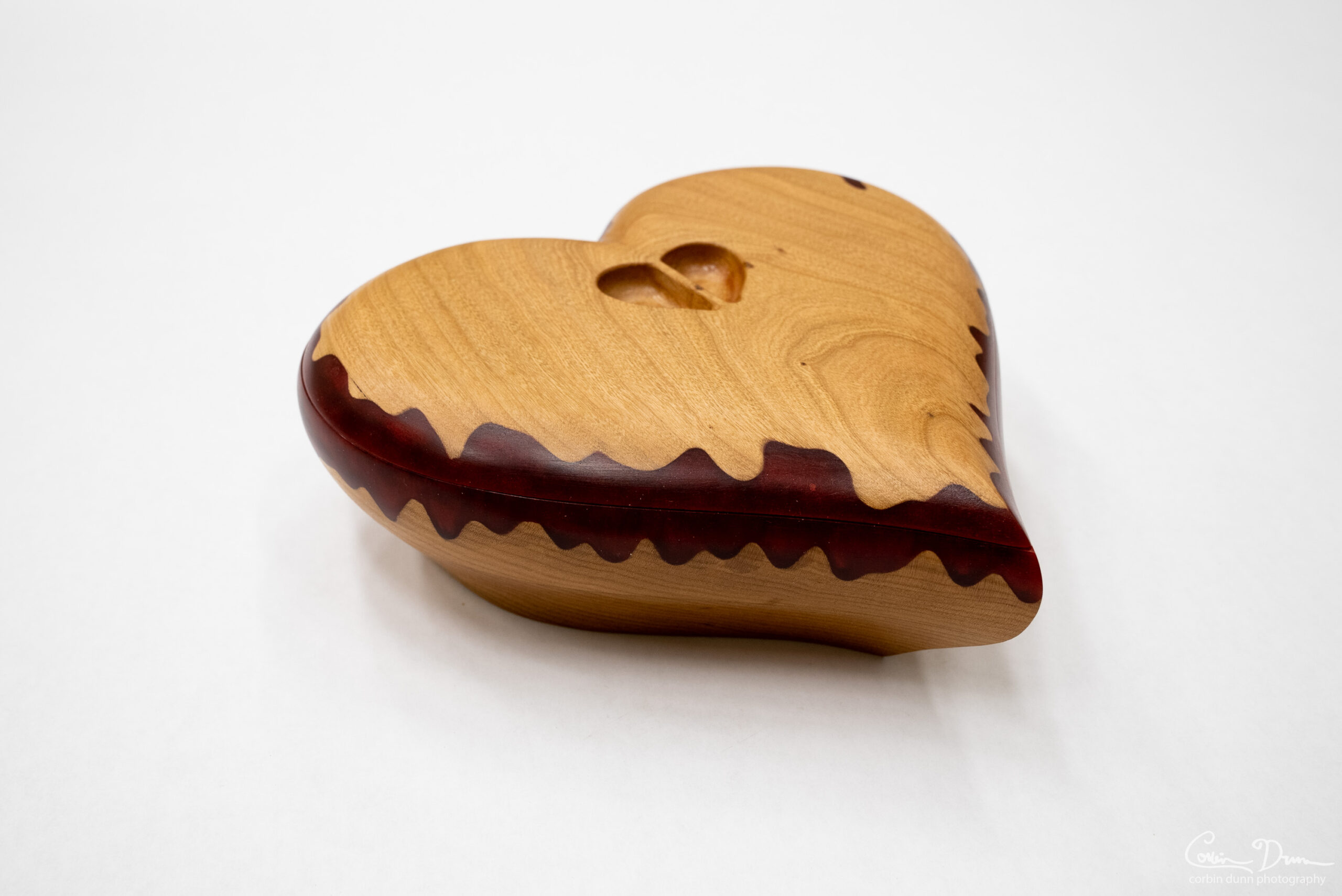 Heart Box - Cherry Wood Box with Dark Red Epoxy - Image 2