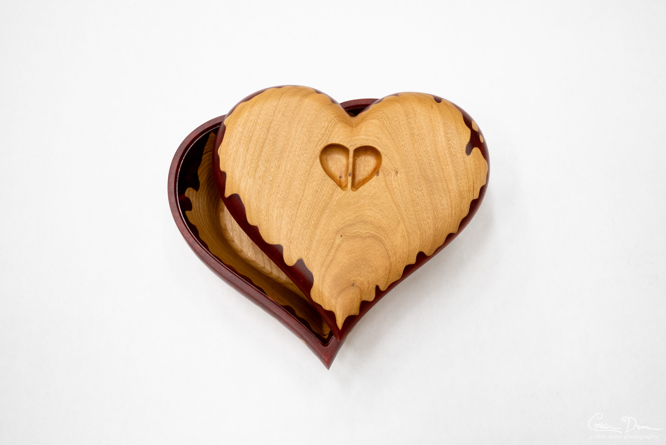 Heart Box - Cherry Wood Box with Dark Red Epoxy - Image 6