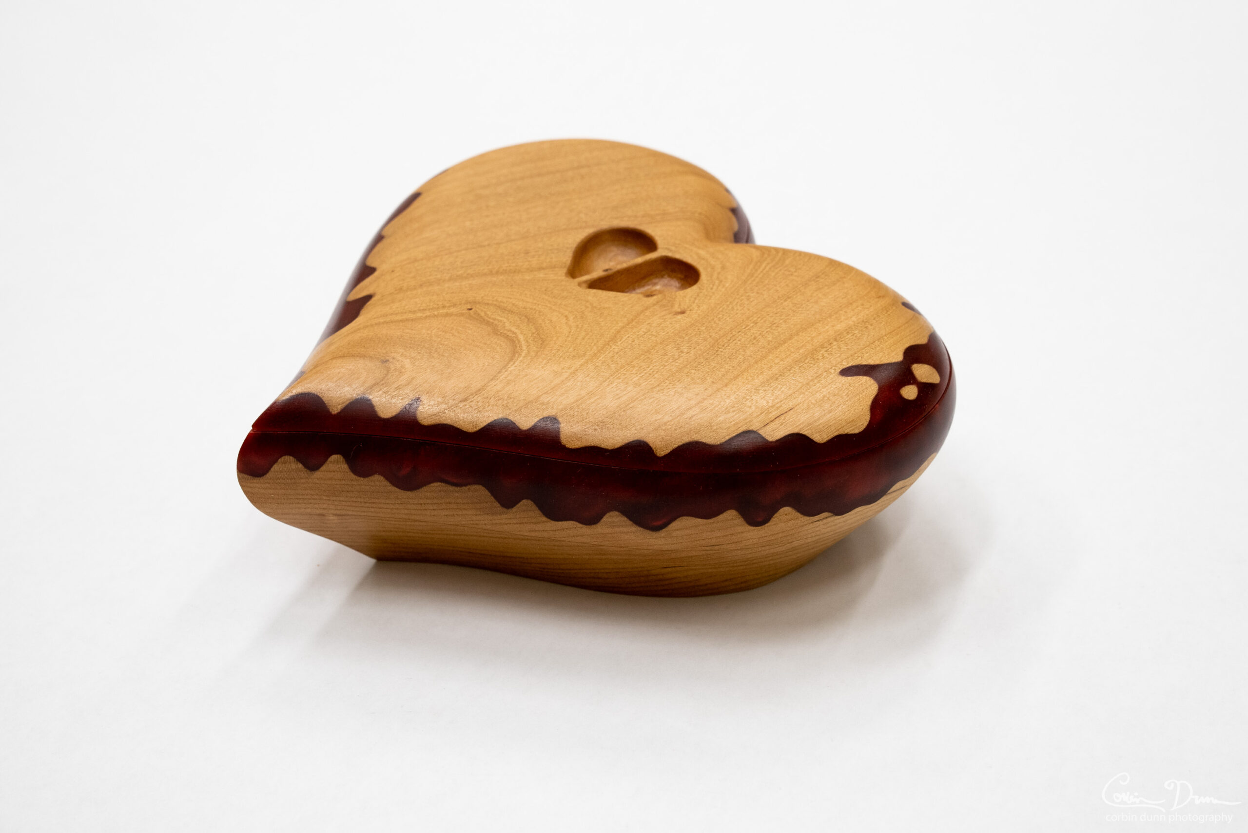 Heart Box - Cherry Wood Box with Dark Red Epoxy - Image 8