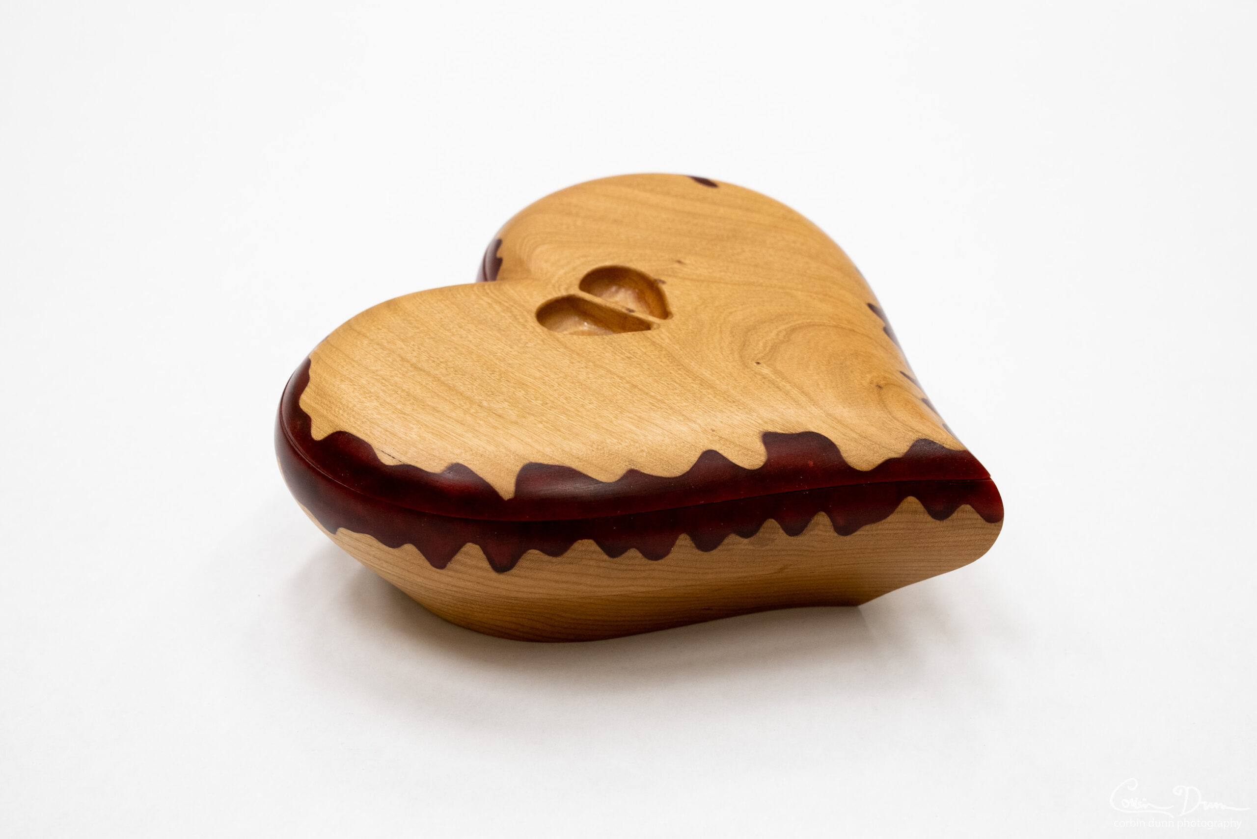 Heart Box - Cherry Wood Box with Dark Red Epoxy - Image 7