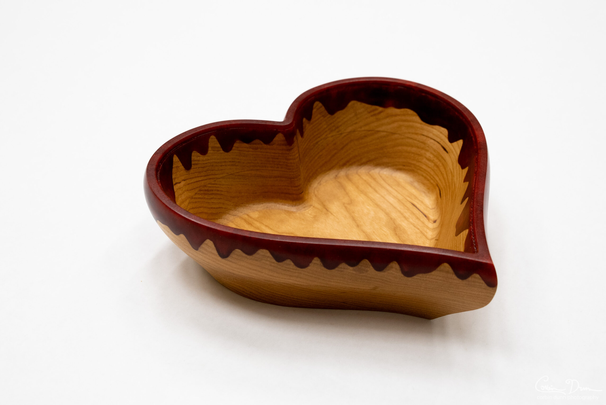 Heart Box - Cherry Wood Box with Dark Red Epoxy - Image 5