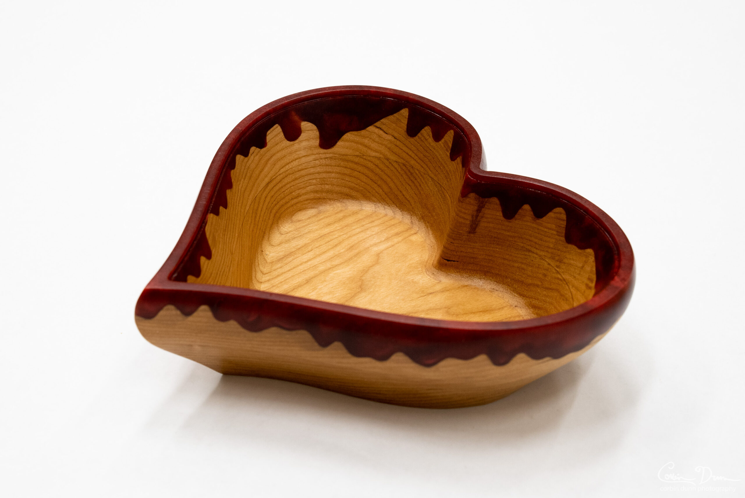 Heart Box - Cherry Wood Box with Dark Red Epoxy - Image 4