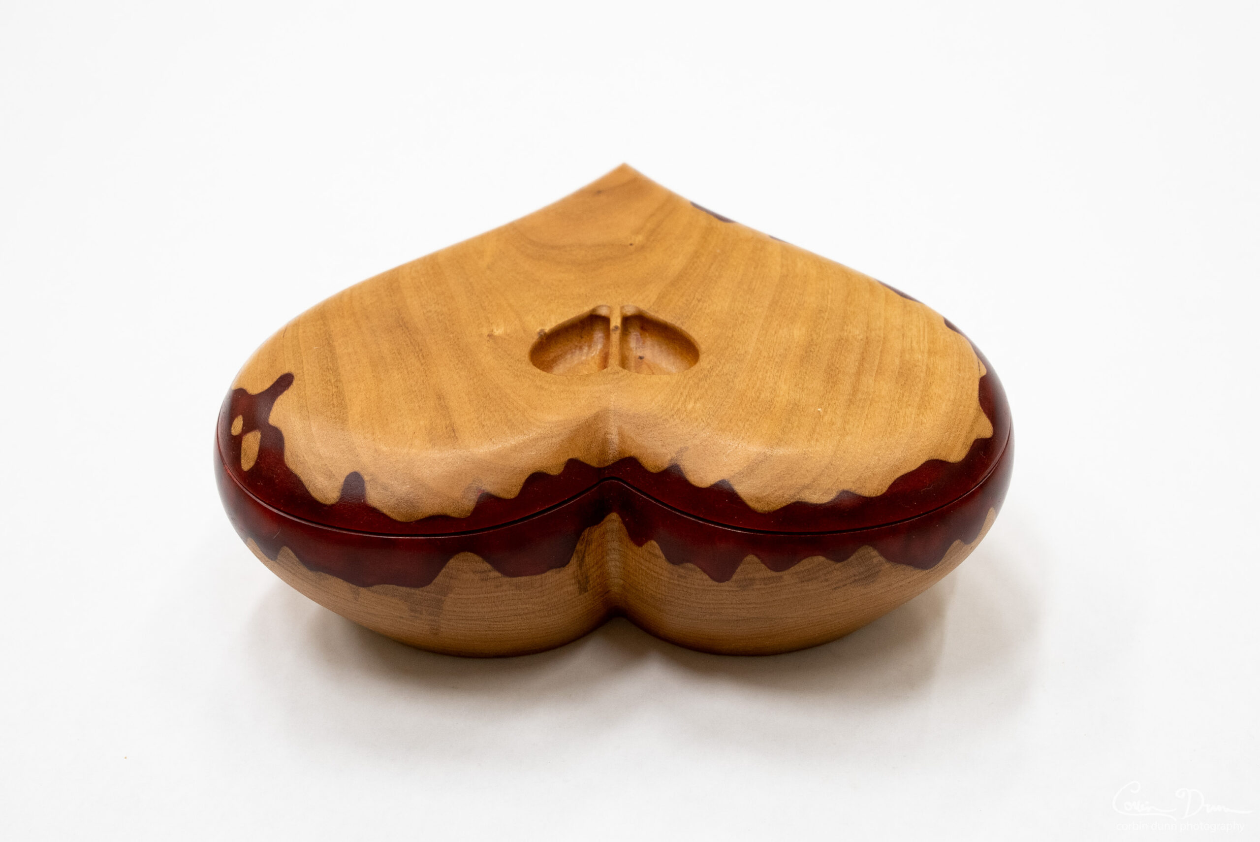 Heart Box - Cherry Wood Box with Dark Red Epoxy - Image 10