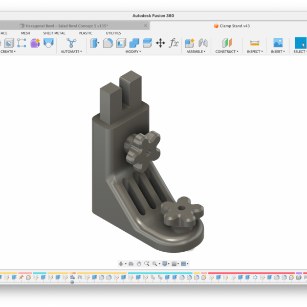 Digital File: Adjustable Clamp Stand for 3D Printing - STLs and Fusion 360