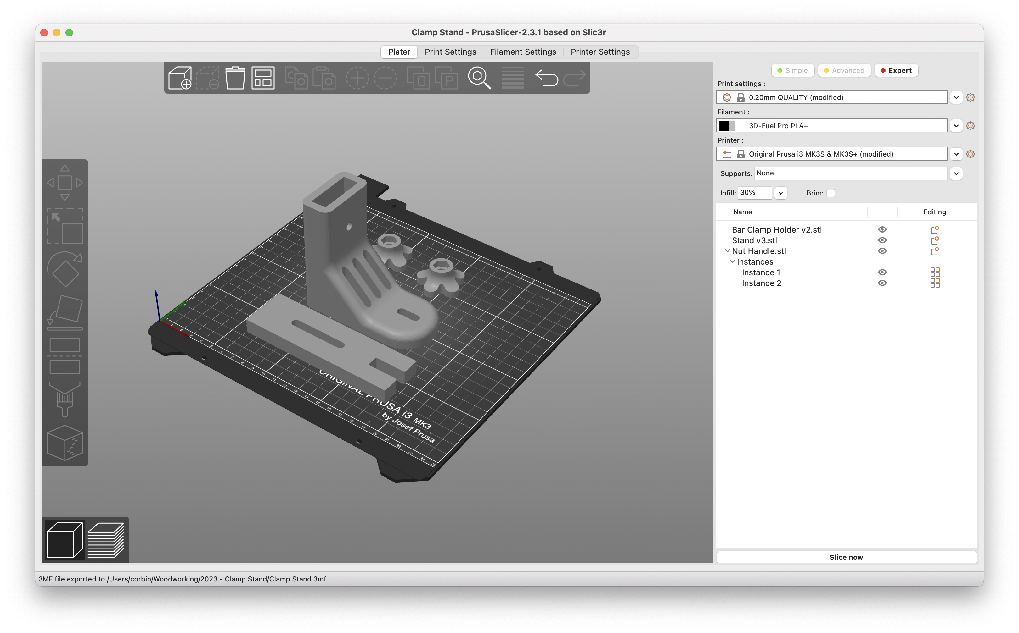 Digital File: Adjustable Clamp Stand for 3D Printing - STLs and Fusion 360 - Image 2