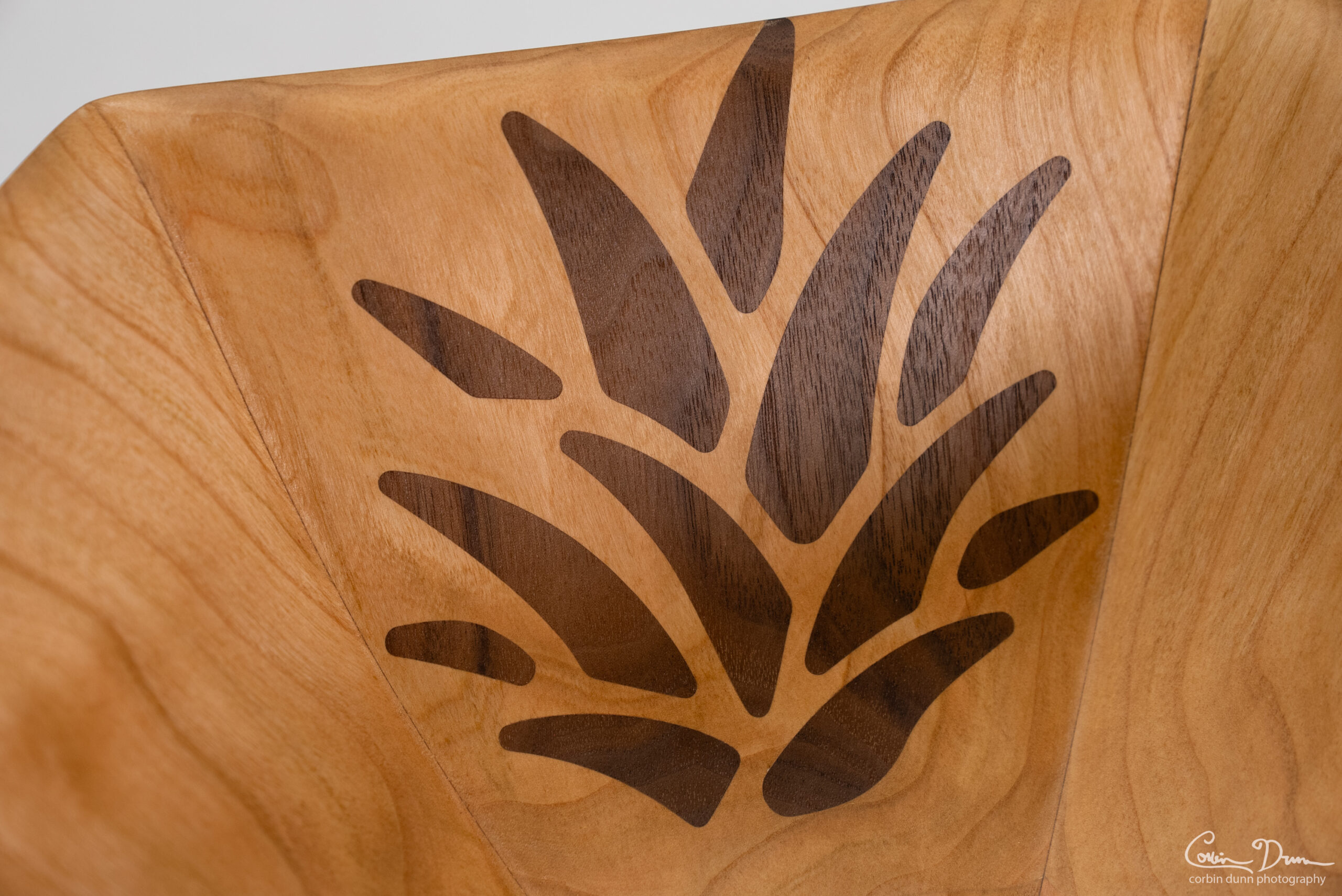 Hex Salad Bowl with Wood Inlay - Cherry and Walnut - Image 4