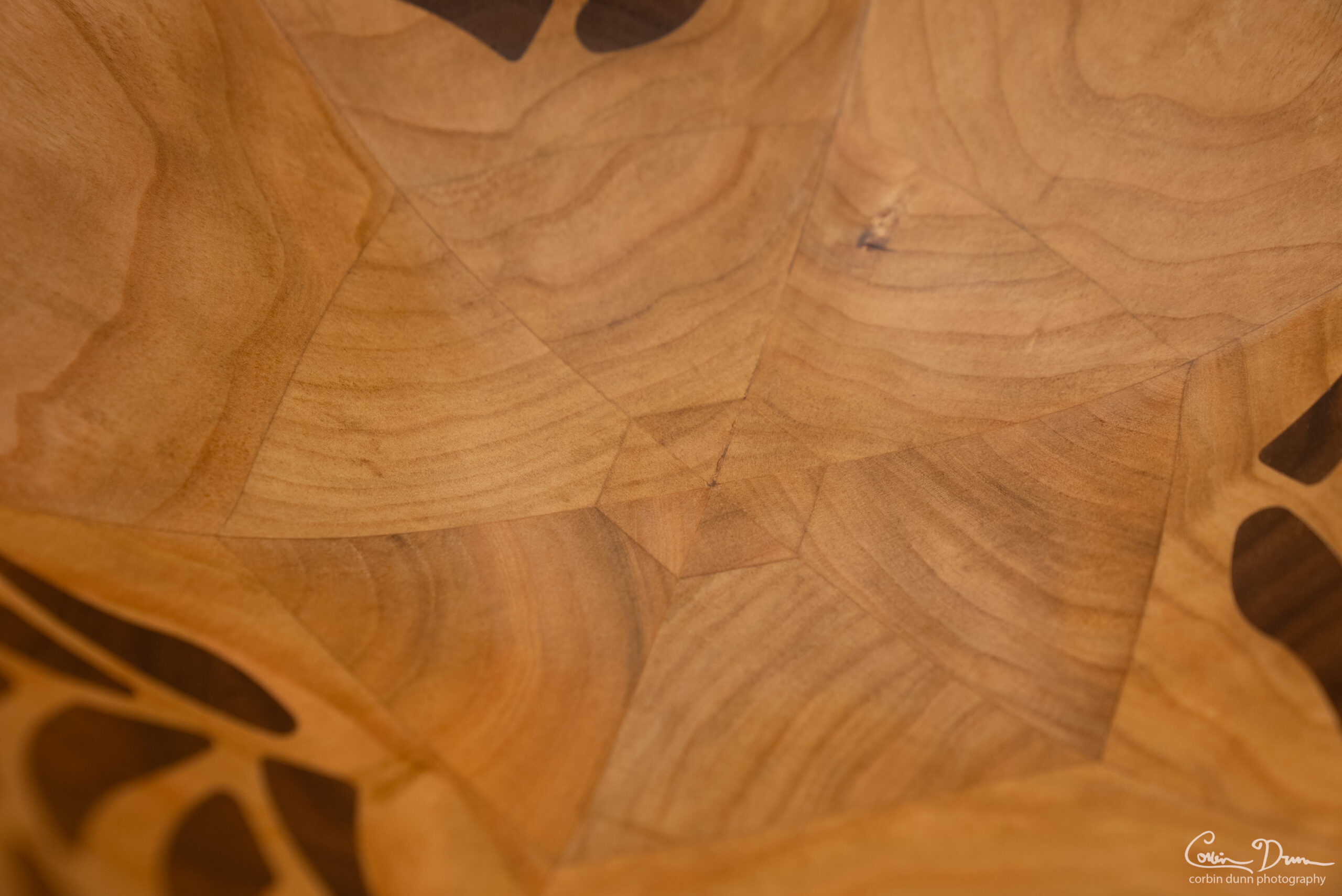 Hex Salad Bowl with Wood Inlay - Cherry and Walnut - Image 9