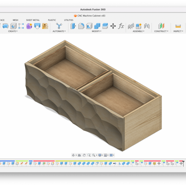 Digital File: Abstract Cabinet Design with Voronoi Front (Blender & Fusion 360)