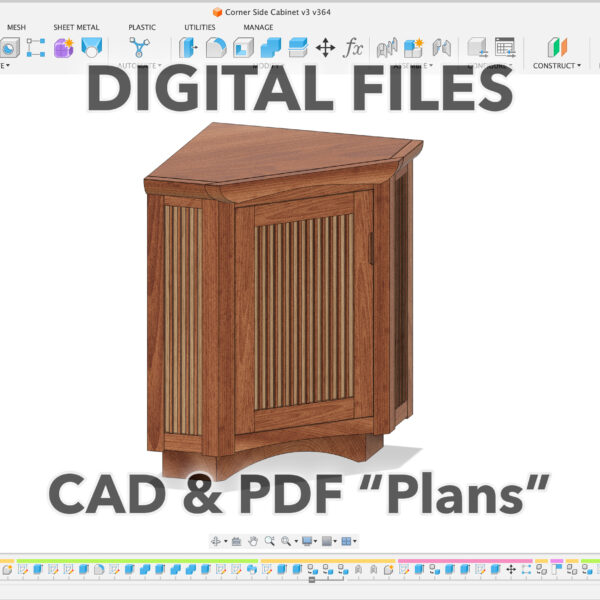 Digital File: Corner Cabinet CAD File & Rough Plans