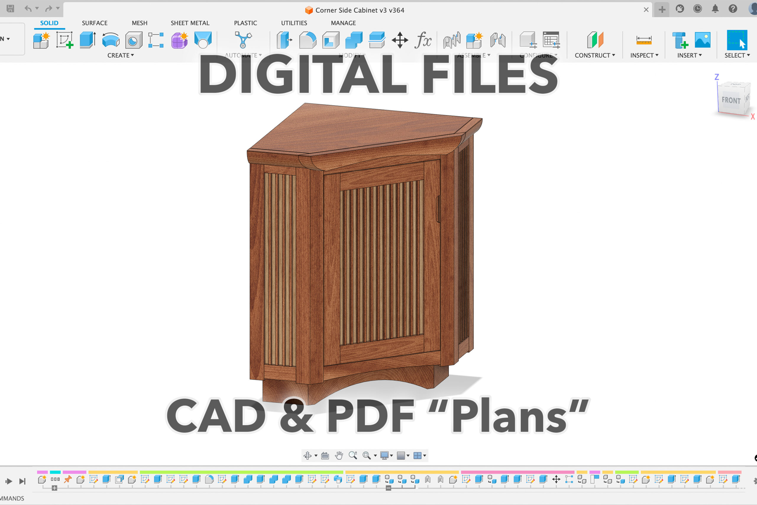 Digital File: Corner Cabinet CAD File & Rough Plans