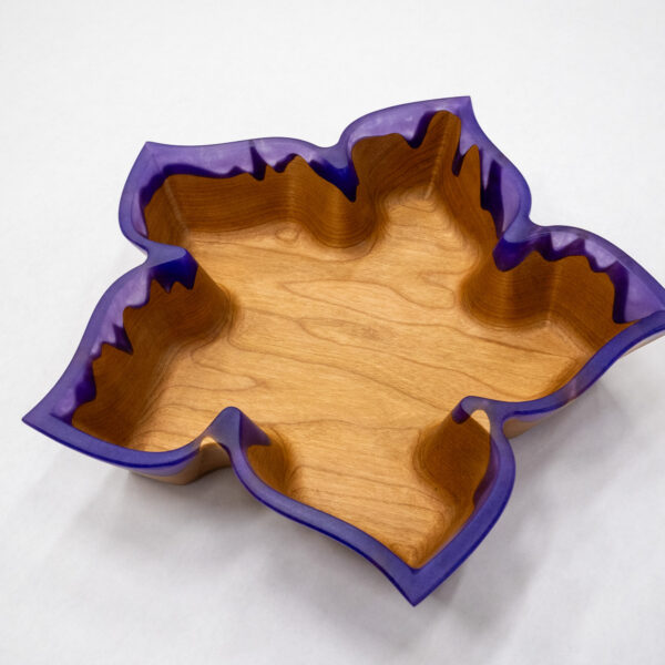 Five Petal Flower Bowl - Cherry with Translucent Purple