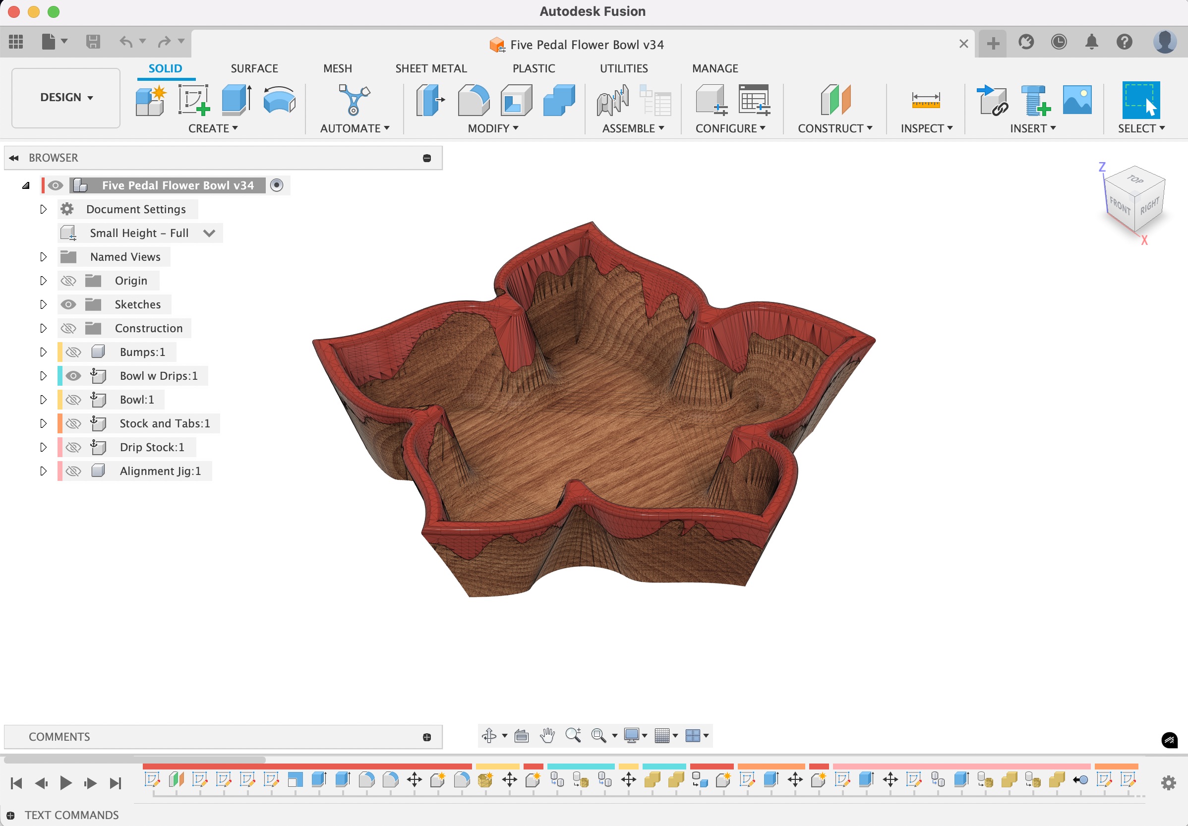 Digital File: Five Petal Flower Bowl - Vectric VCarve / Autodesk Fusion / STL Models - Image 9