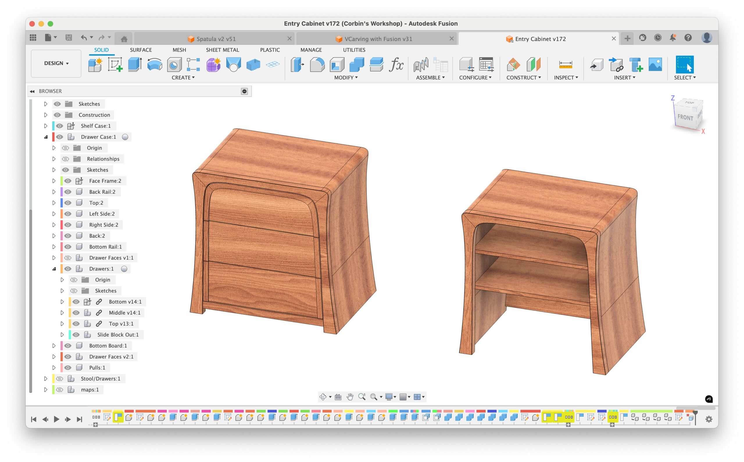 Digital Files: Curved Cabinets and Textured Drawers - Fusion 360 CAD / Vectric VCarve - Image 11