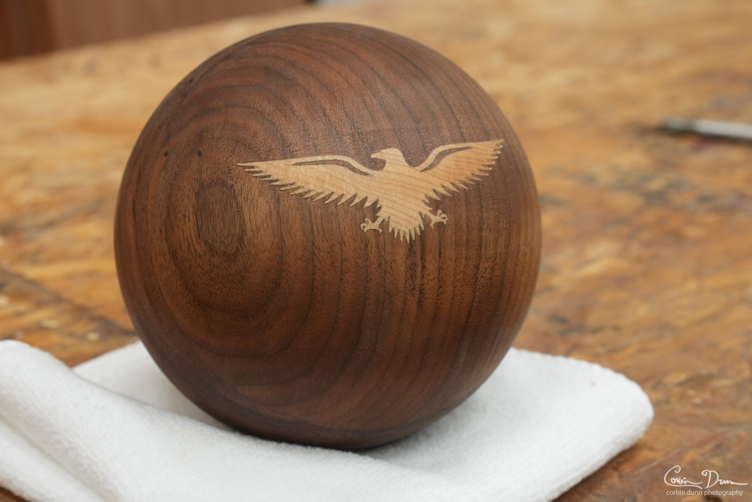 Digital File: Curved VCarve Inlay - Eight Ball / Eagle on Sphere - Image 5