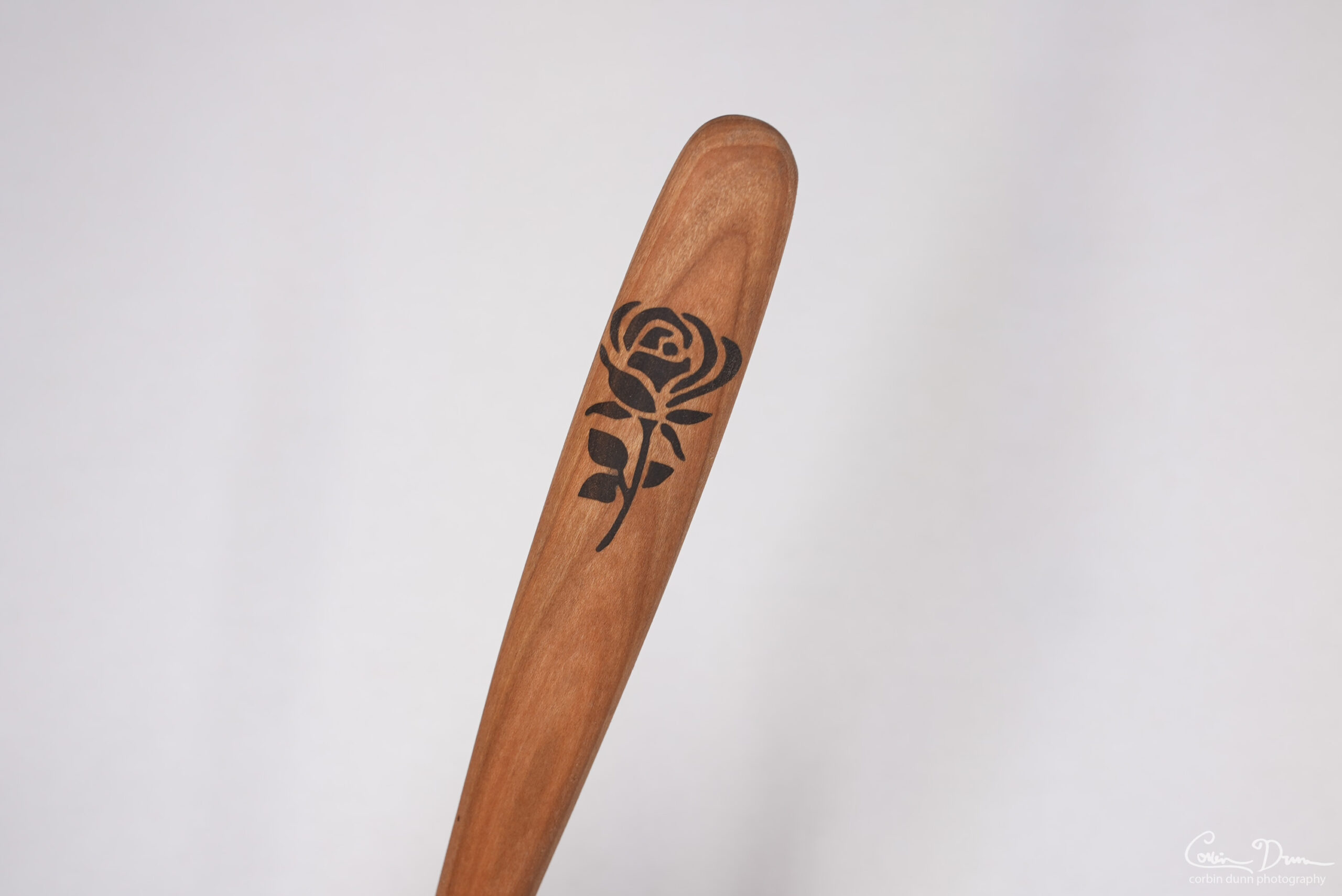 Fork with Rose Inlay - Cherry with Walnut - Image 4