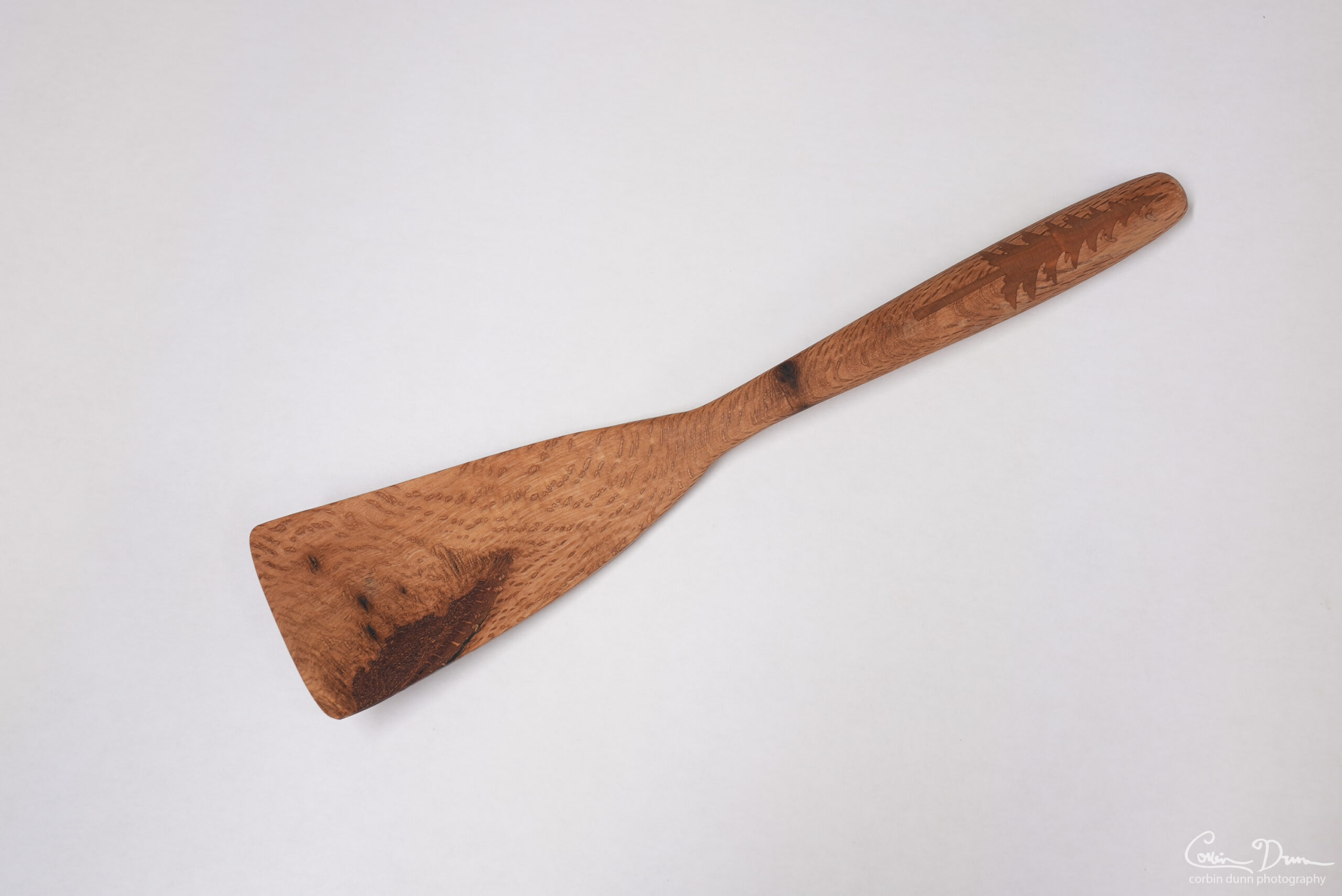 Wok Spatula with Tree Inlay - Oak with Cherry