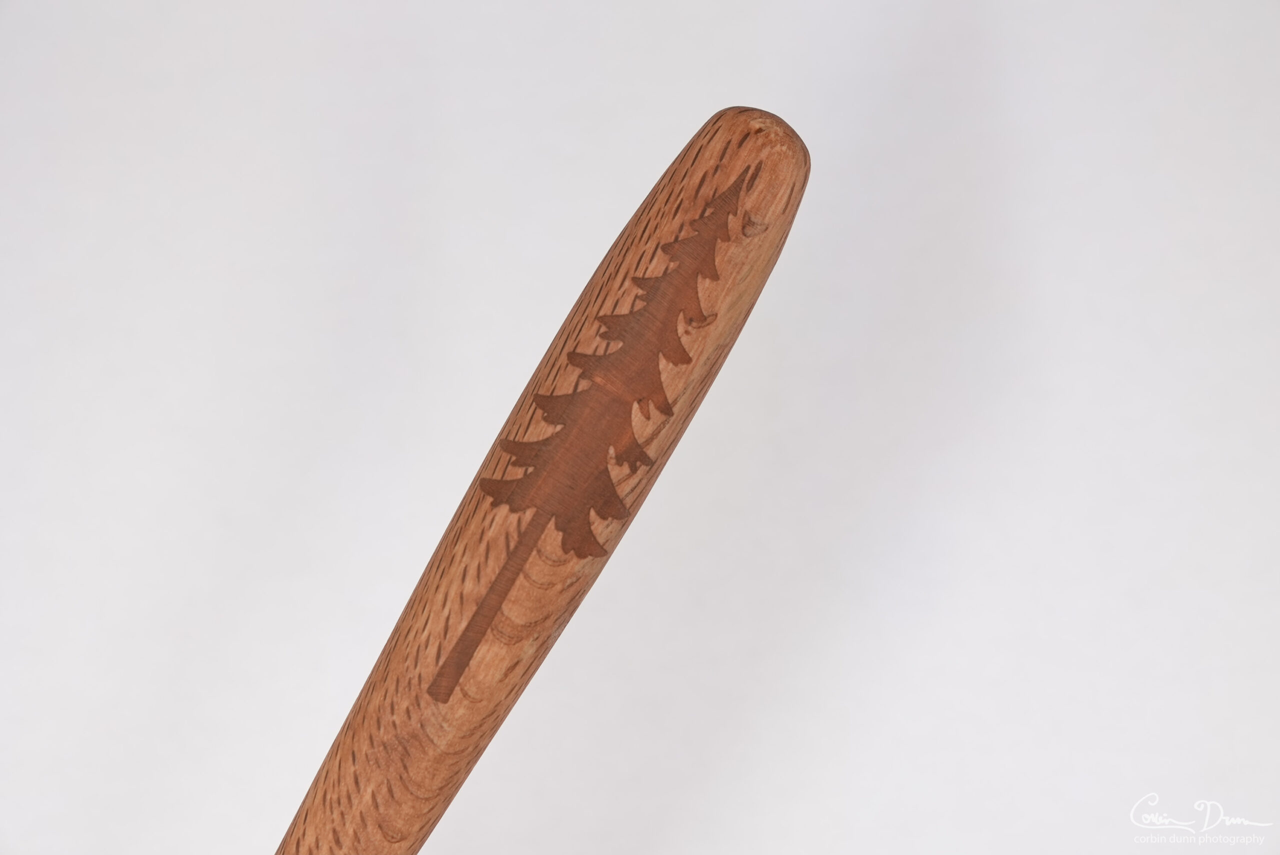 Wok Spatula with Tree Inlay - Oak with Cherry - Image 2