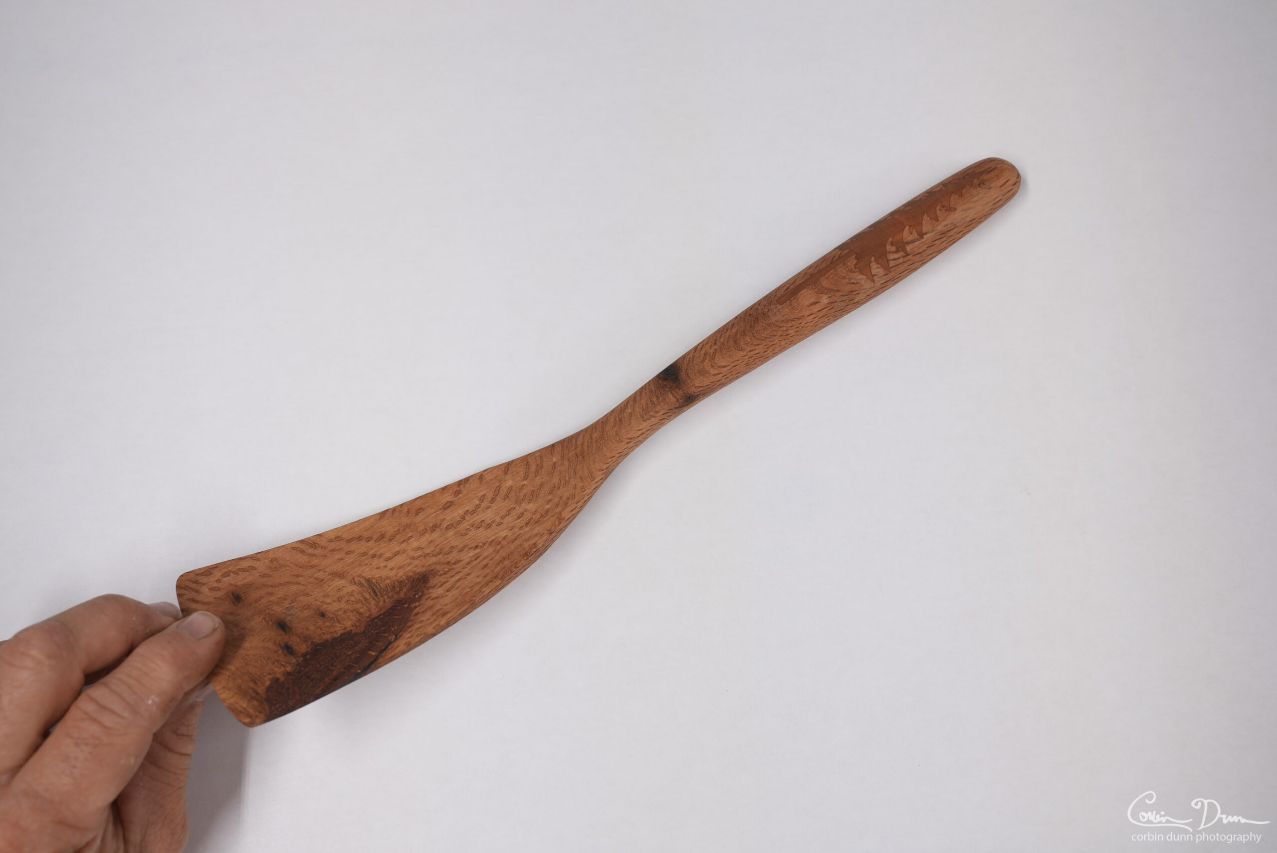 Wok Spatula with Tree Inlay - Oak with Cherry - Image 3